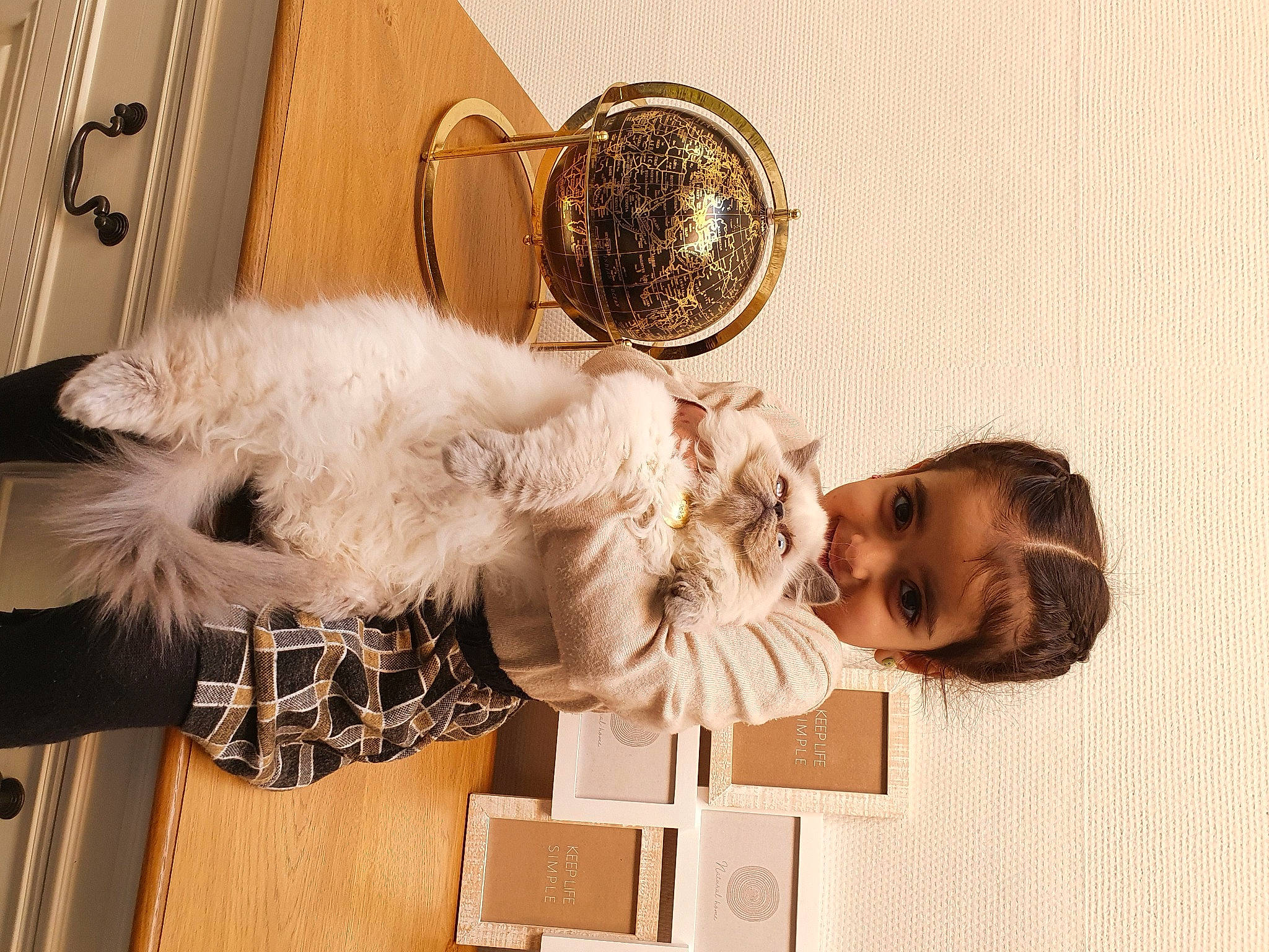 Mona participe au concours pour gagner de l'argent avec cette photo : baby, beard, christmas, christmas_ornament, companion_dog, door, event, fashion_accessory, felidae, fur, fur_clothing, happy, holiday, ornament, person, picture_frame, room, small_to_medium_sized_cats, suit, toddler