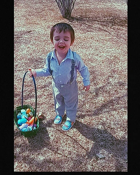 Ashton joined the competition — help win amazing prizes! baby, baby_products, bag, basket, child, electric_blue, fun, grass, happy, people_in_nature, person, play, recreation, sitting, sleeve, smile, soil, square, tints_and_shades, toddler