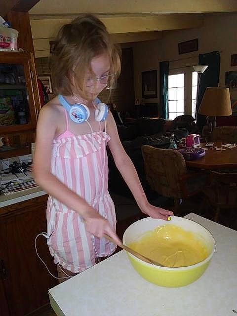 Marleigh joined the competition — help win amazing prizes! bowl, cabinetry, chair, cooking, cuisine, dish, drawer, food, hollandaise_sauce, ingredient, juice, kitchen, mixing_bowl, person, roux, serveware, shelf, t_shirt, table, tableware
