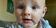 Ivar joined the competition — help win amazing prizes! baby, baby_face, blue_eyes, casual_clothing, child, close_up, curious_expression, cute, face, hand, head, holding, human, indoor, infant, person, portrait, skin, striped_shirt, young_child