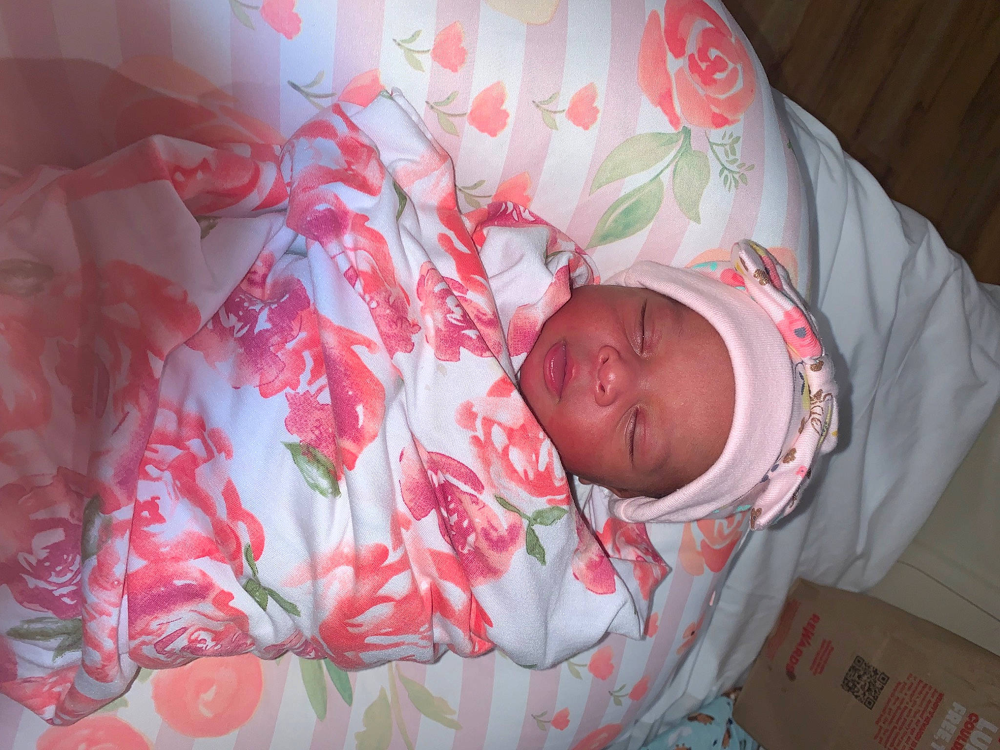 Jaylani joined the competition — help win amazing prizes! baby, baby_products, baby_safety, baby_sleeping, baby_toddler_clothing, bed, bedding, bedtime, carmine, child, comfort, headwear, infant_bed, linens, magenta, mouth, pattern, person, pink, skin