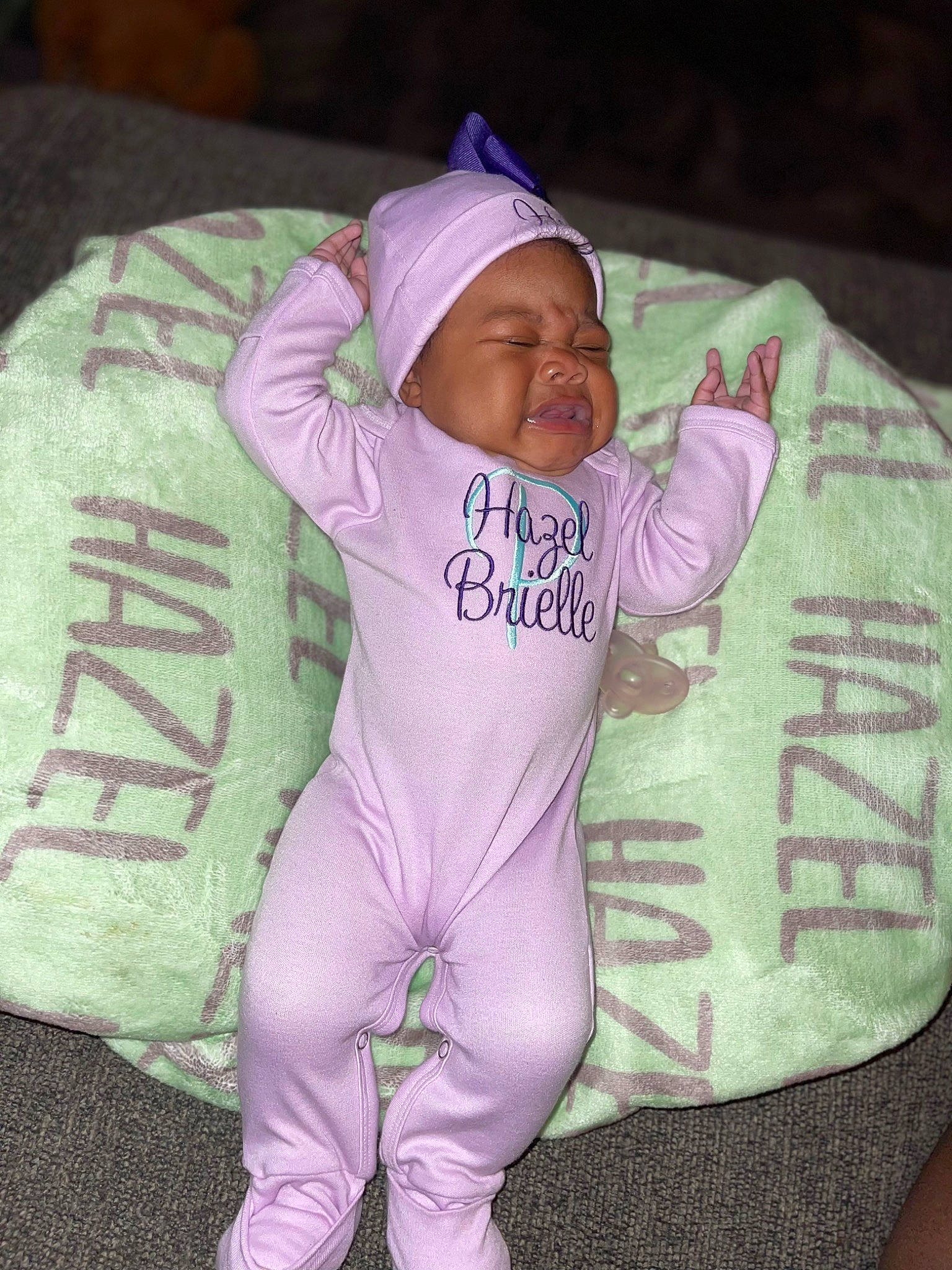 Hazel joined the competition — help win amazing prizes! baby, baby_products, baby_safety, baby_sleeping, baby_toddler_clothing, cheek, child, comfort, cool, font, headwear, hood, linens, magenta, outerwear, person, pink, purple, sleeve, t_shirt
