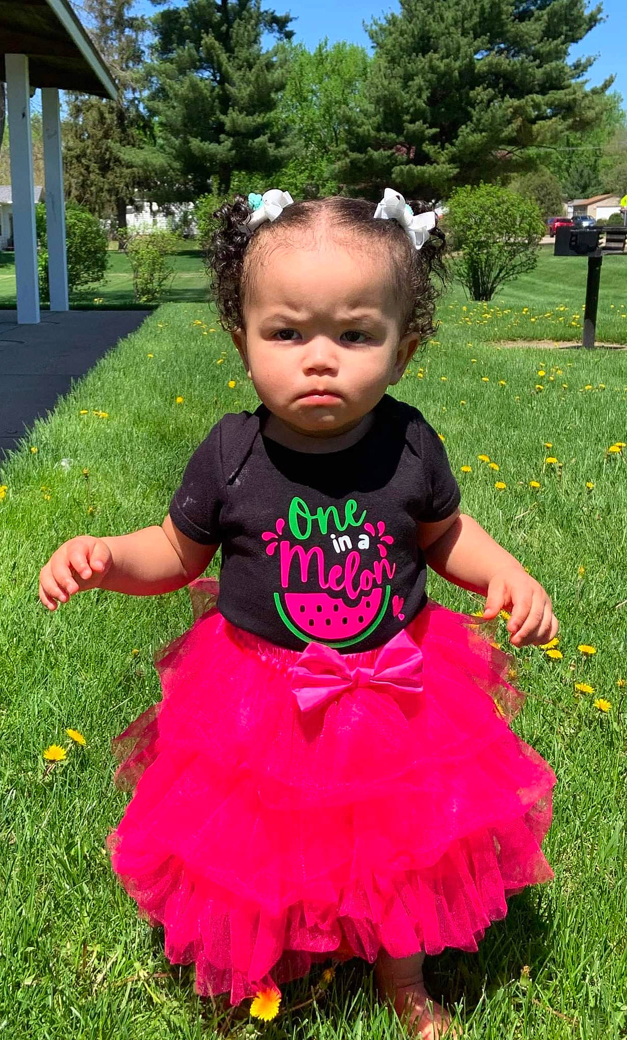 Kiana joined the competition — help win amazing prizes! baby, baby_toddler_clothing, botany, child, dress, flower, fun, grass, grass_family, happy, lawn, leaf, magenta, people_in_nature, person, pink, plant, sky, summer, toddler