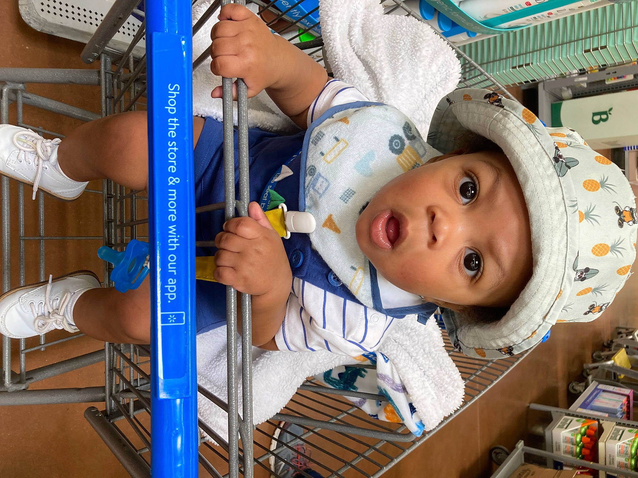 Antonio joined the competition — help win amazing prizes! baby, baby_products, baby_safety, child, elbow, fun, hat, headwear, hospital, leisure, person, retail, room, service, smile, surprise, t_shirt, toddler