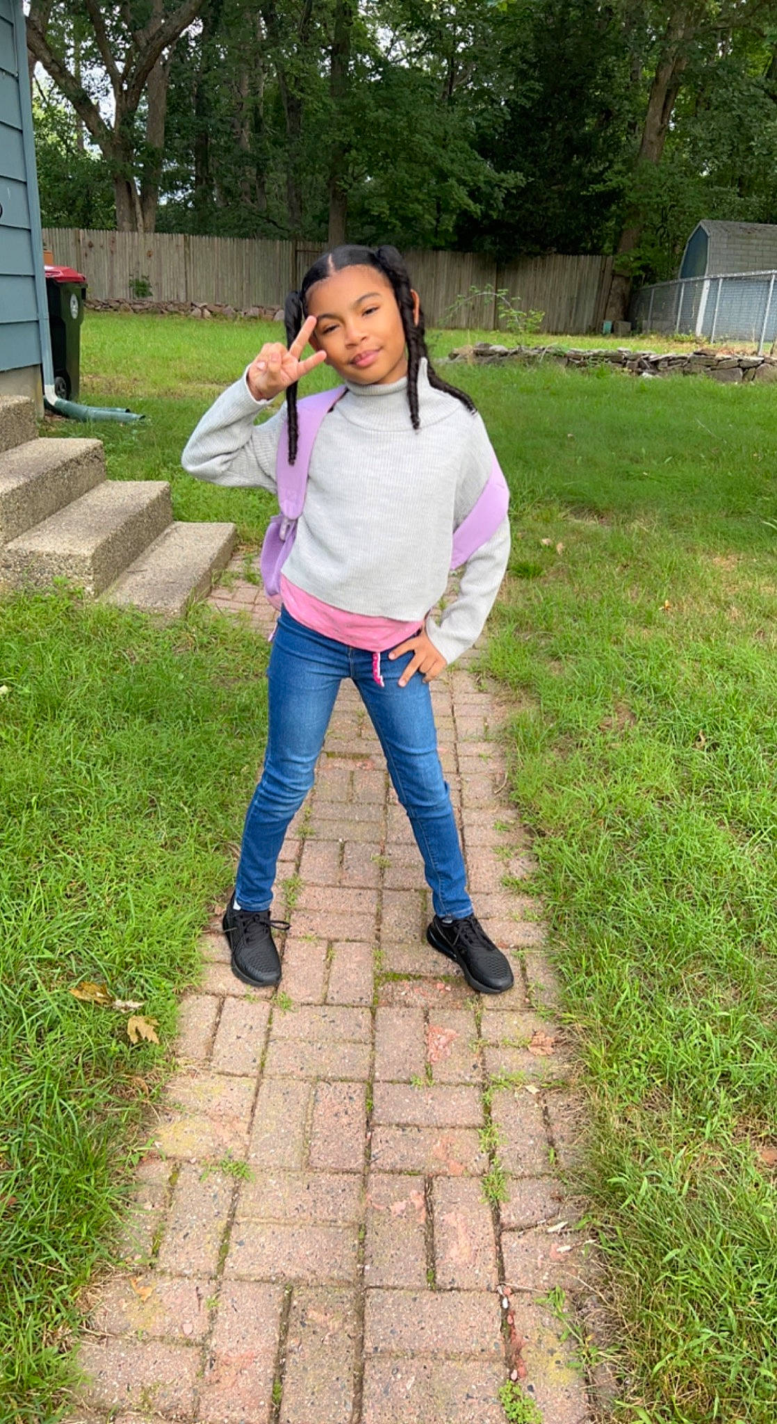 Skylynn joined the competition — help win amazing prizes! boot, denim, garden, grass, grassland, happy, headwear, jeans, joy, lawn, leg, leisure, people_in_nature, person, plant, recreation, sandal, shoe, sneakers, thigh