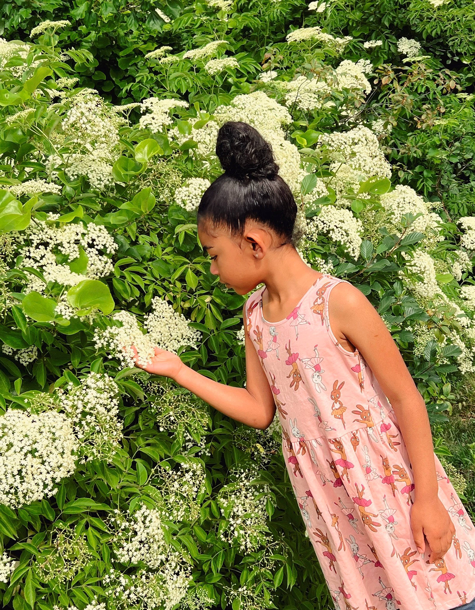 Skylynn is registered to the contest to win money with this photo: annual_plant, botany, day_dress, flower, flowering_plant, formal_wear, garden, grass, green, groundcover, happy, herb, leaf_vegetable, one_piece_garment, people_in_nature, person, petal, plant, plantation, shrub