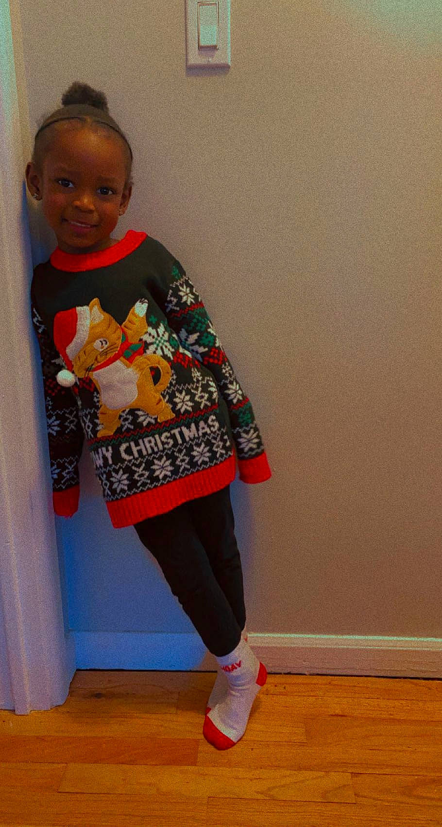 Madyson joined the competition — help win amazing prizes! active_pants, baby_toddler_clothing, child, eye, fashion_design, floor, flooring, fun, human_leg, joy, knee, neck, orange, pattern, person, sleeve, smile, street_fashion, t_shirt, thigh