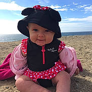 Gracie-rae is registered to the contest to win money with this photo: child, fun, girl, happiness, mouth, pink, product, red, skin, smile, toddler, vacation