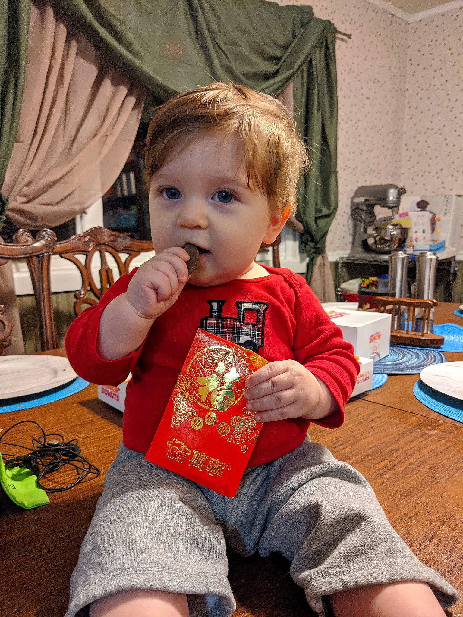 Samuel joined the competition — help win amazing prizes! baby, child, eating, meal, person, play, sitting, toddler, vacation