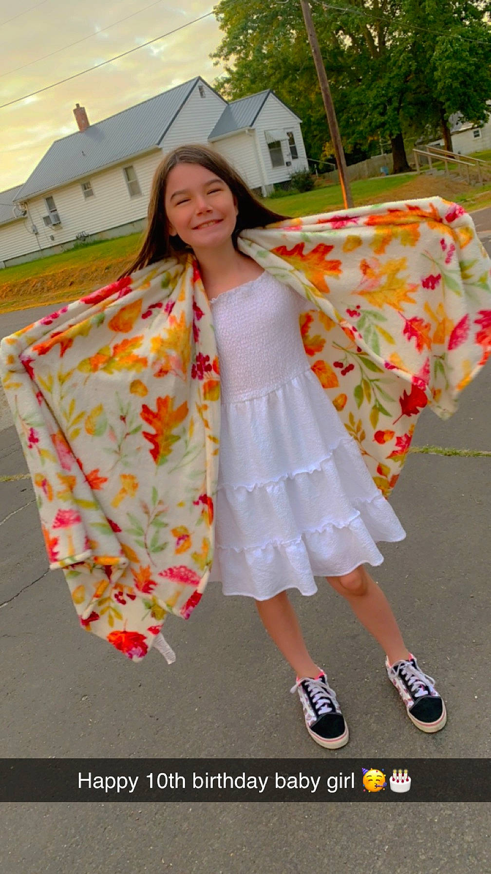 Taylyn joined the competition — help win amazing prizes! costume, day_dress, dress, event, fashion_accessory, fashion_design, fun, grass, happy, joy, magenta, one_piece_garment, orange, pattern, peach, person, pink, sky, sleeve, smile