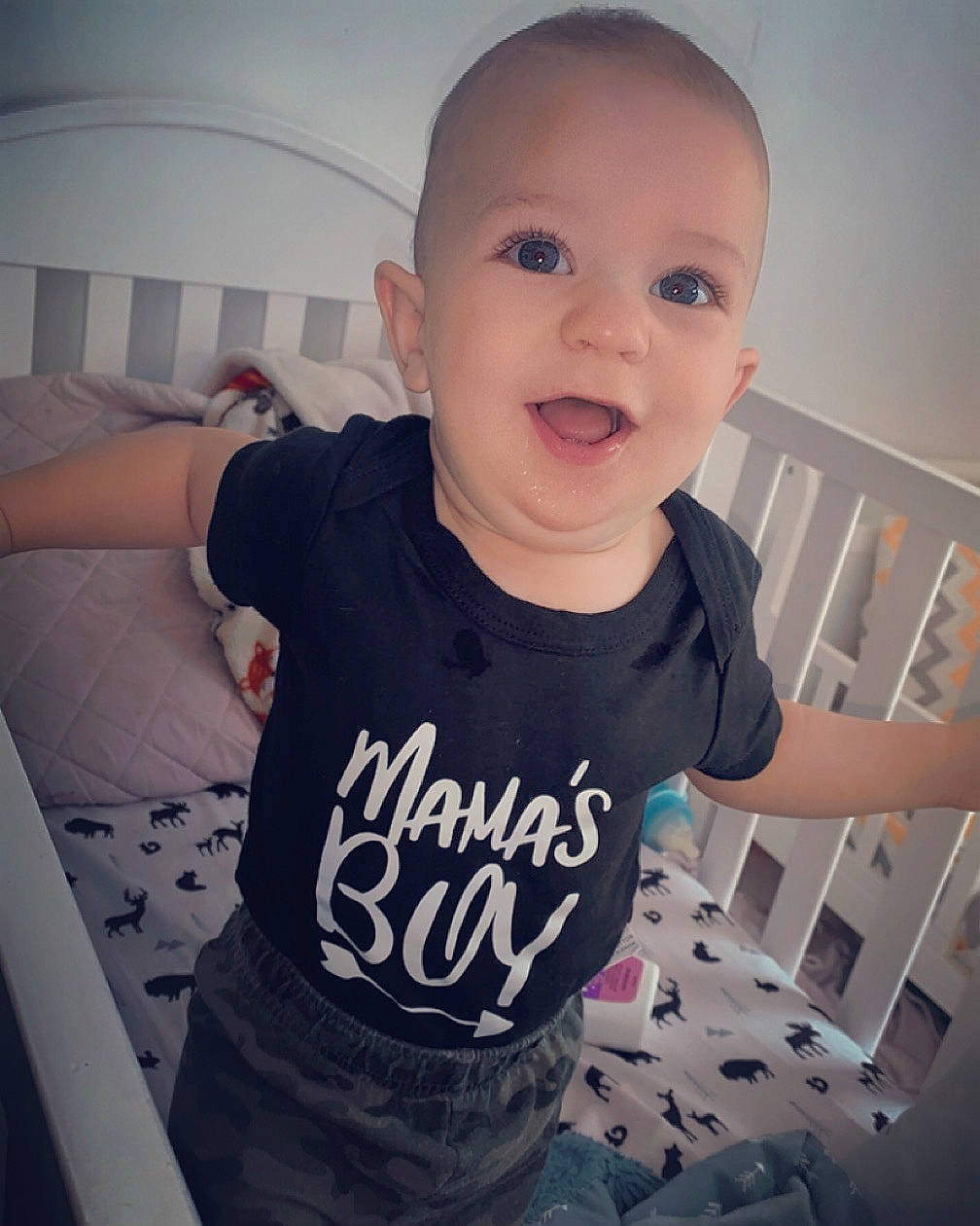 Treyson joined the competition — help win amazing prizes! baby_toddler_clothing, cheek, cloud, cool, eyebrow, facial_expression, finger, fun, gesture, happy, head, human, mouth, organ, person, shoulder, sleeve, smile, standing, t_shirt
