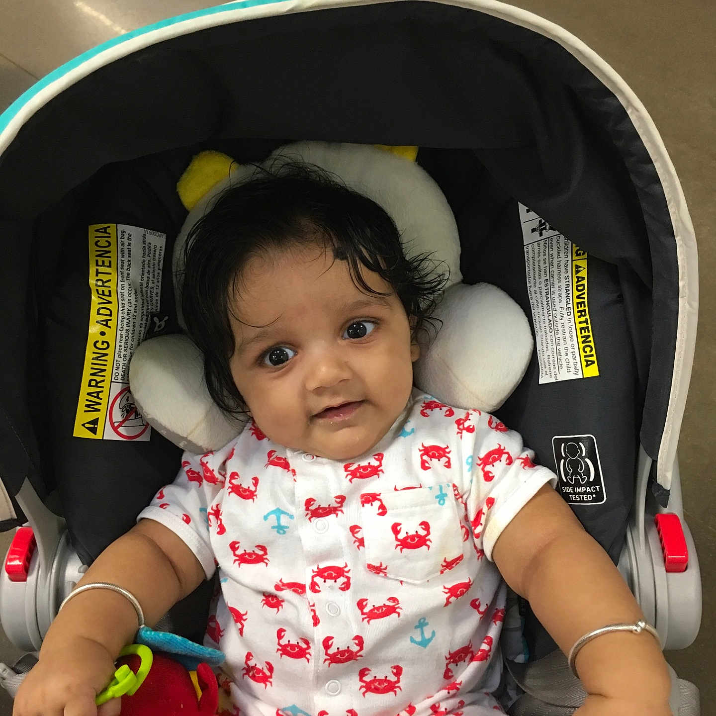 Akshaj is registered to the contest to win money with this photo: arm, baby_carriage, baby_products, car_seat, child, fun, girl, infant, product, toddler