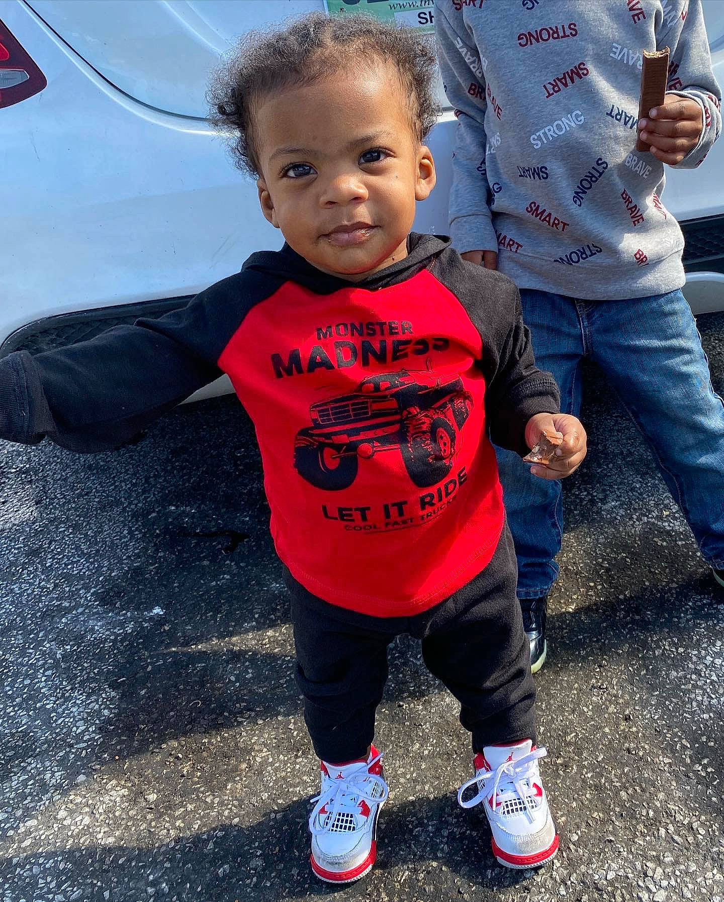 Jakari joined the competition — help win amazing prizes! asphalt, baby, baby_toddler_clothing, child, cool, electric_blue, fun, grass, happy, hat, leisure, person, play, recreation, shoe, sleeve, sneakers, soil, t_shirt, toddler