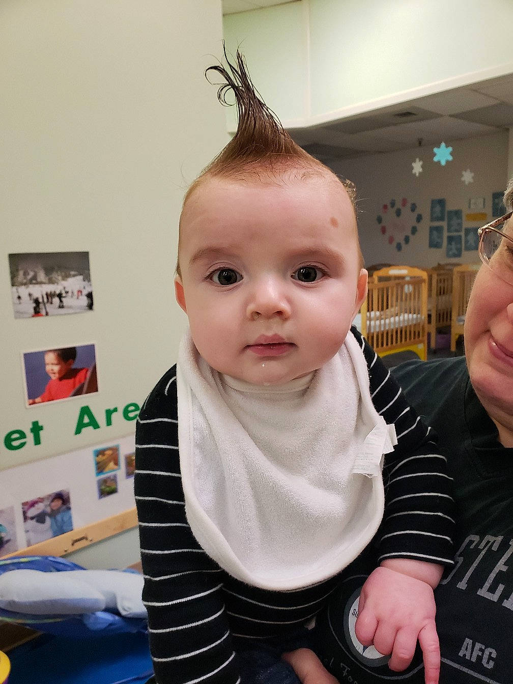 August is registered to the contest to win money with this photo: baby, buzz_cut, cheek, child, ear, face, forehead, hair, hair_coloring, hairstyle, head, mohawk_hairstyle, neck, person, skin, smile, toddler