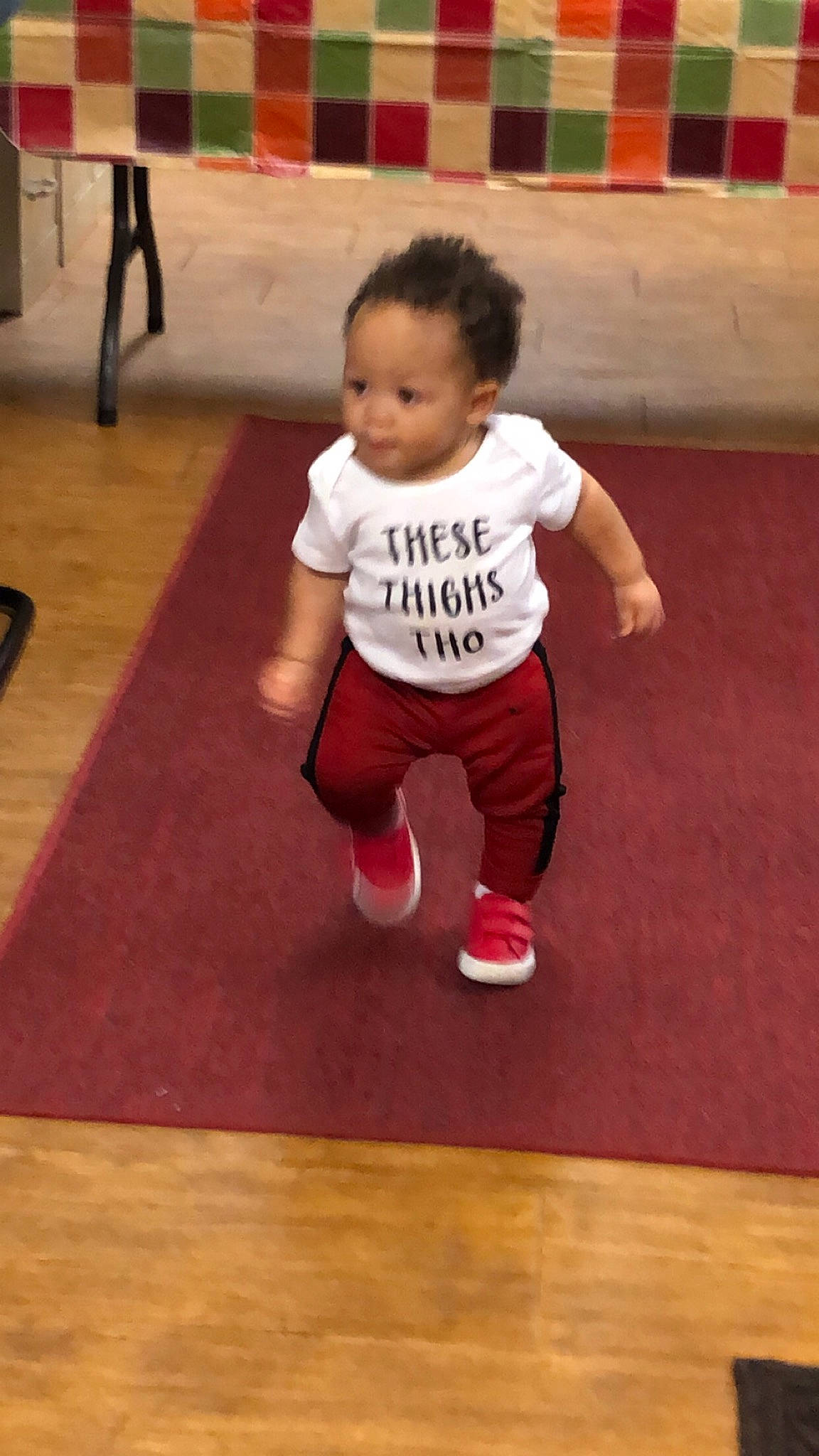 Jamir joined the competition — help win amazing prizes! arm, child, floor, flooring, fun, joint, leg, person, play, recreation, standing, toddler