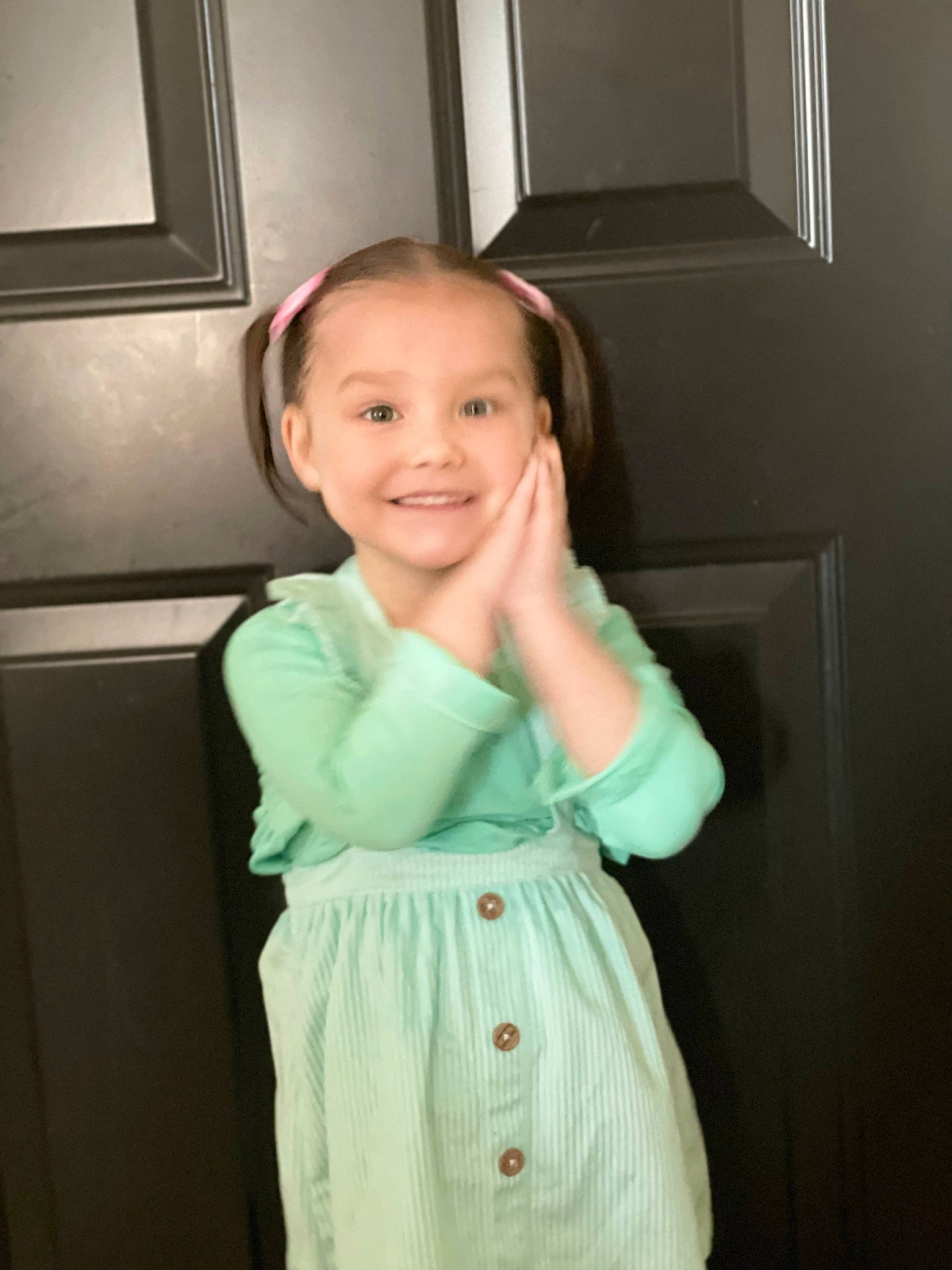 Annie joined the competition — help win amazing prizes! arm, baby_toddler_clothing, cheek, chin, dress, eye, face, facial_expression, fun, gesture, hair, hairstyle, happy, head, iris, joy, person, shoulder, sleeve, smile