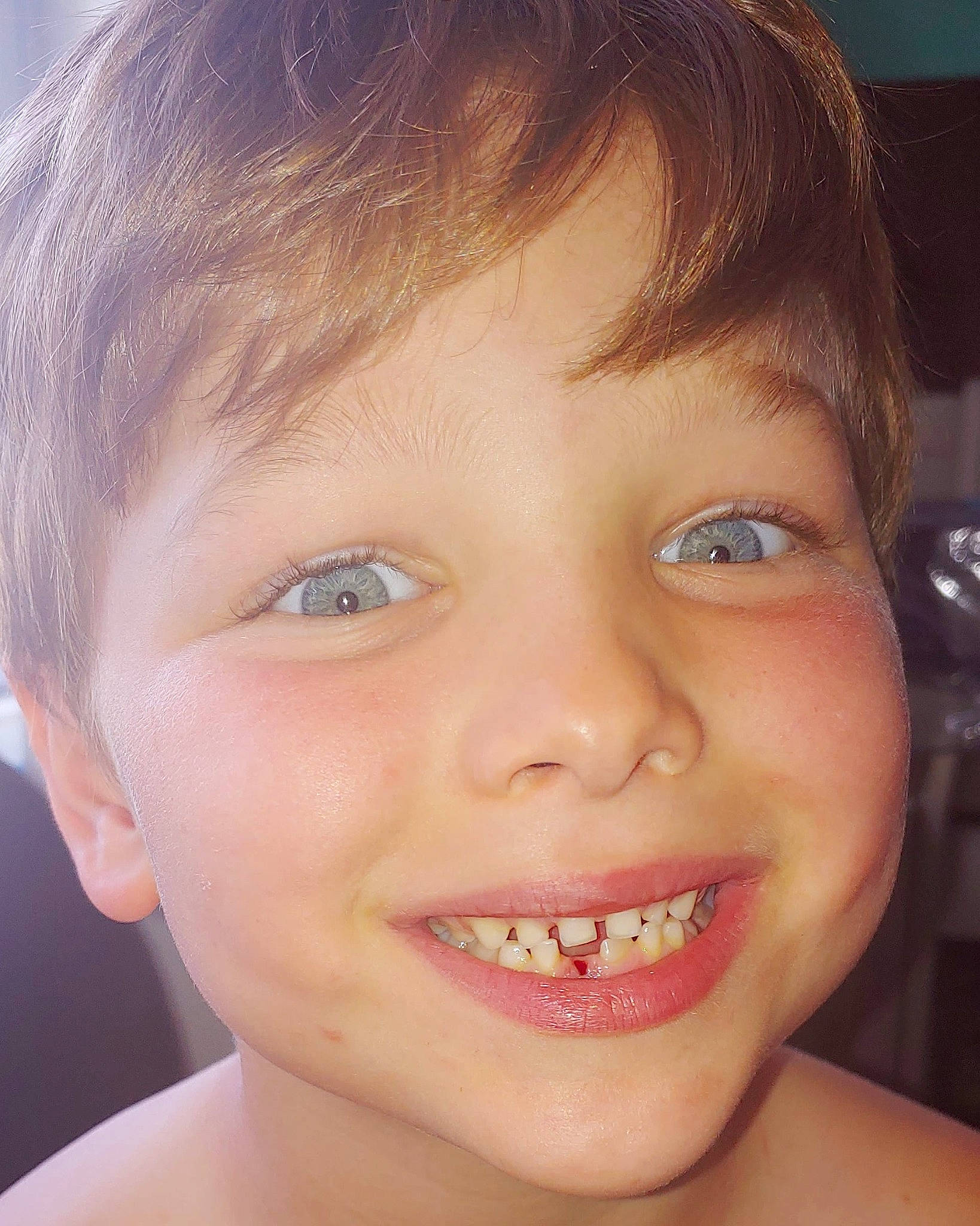 Preston is registered to the contest to win money with this photo: cheek, child, chin, close_up, ear, eyebrow, face, facial_expression, forehead, hair, head, human_body, jaw, joy, lip, mouth, nose, organ, person, skin