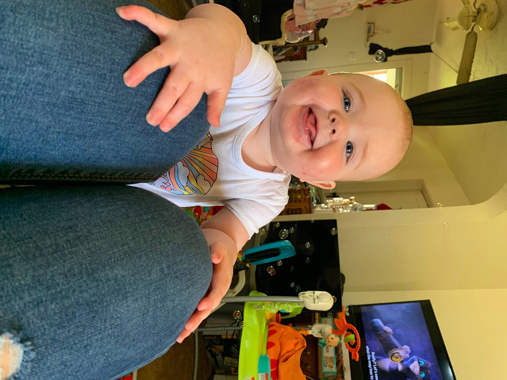 Chevelle joined the competition — help win amazing prizes! baby, baby_products, baby_toddler_clothing, cheek, child, comfort, denim, elbow, fun, happy, joy, person, room, sitting, sleeve, smile, t_shirt, toddler, visual_arts