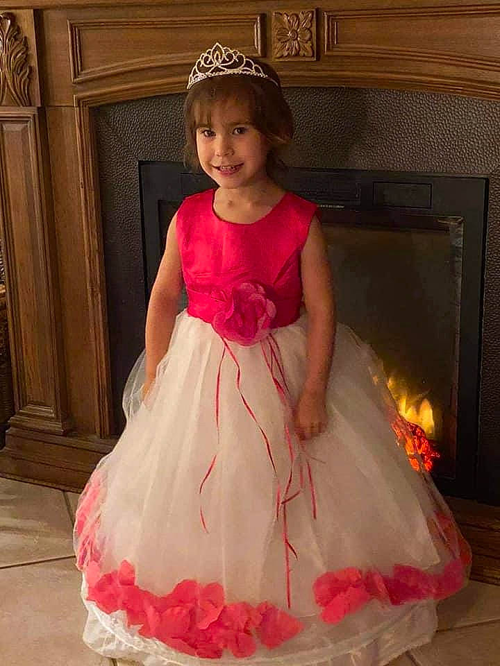 Crystal joined the competition — help win amazing prizes! baby_toddler_clothing, bridal_clothing, bridal_party_dress, day_dress, dress, embellishment, face, fashion, fashion_design, happy, hat, hearth, joy, lighting, one_piece_garment, person, pink, ruffle, sleeve, smile