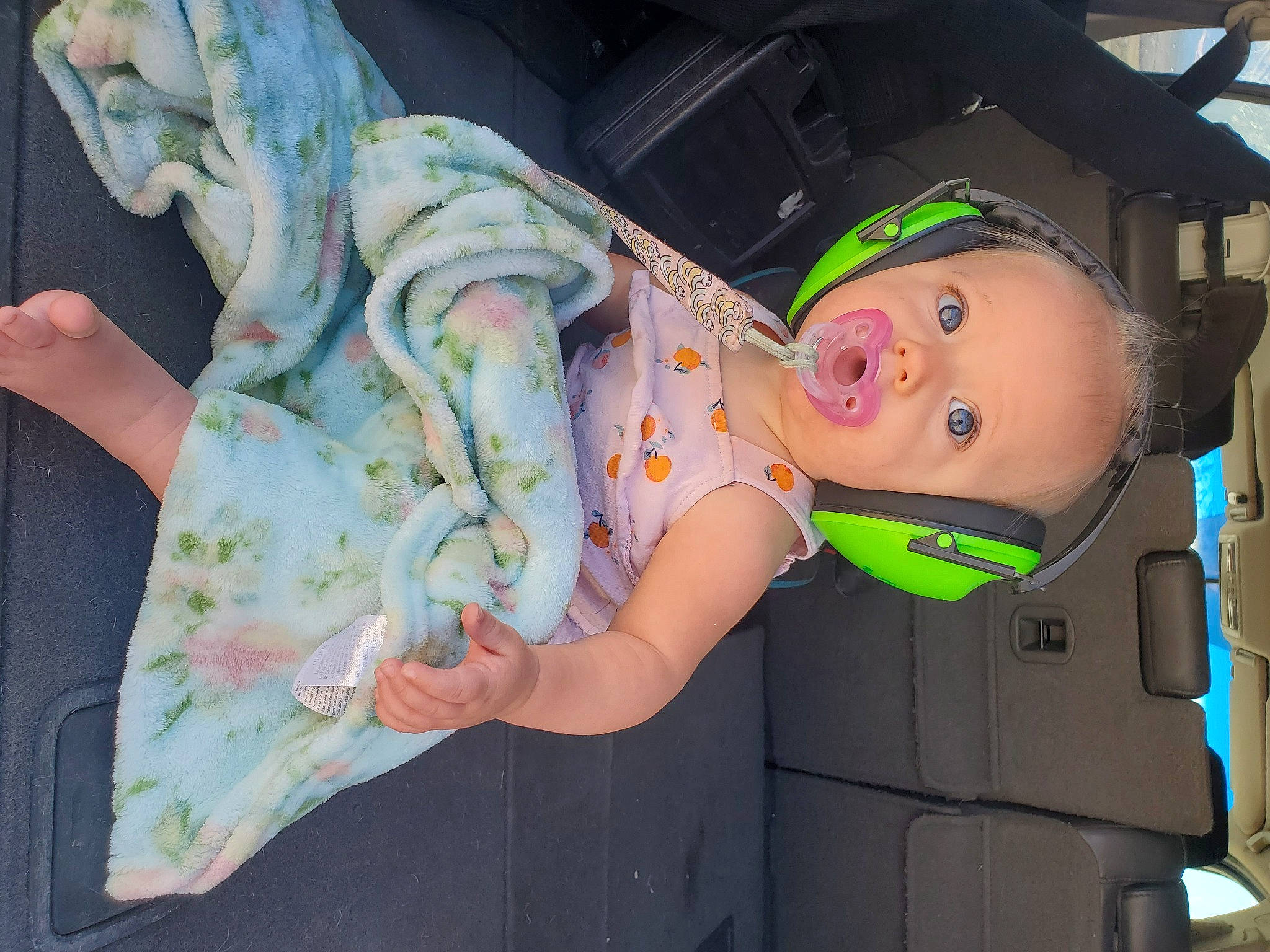 Lilyanna joined the competition — help win amazing prizes! baby, baby_carriage, baby_products, baby_toddler_clothing, baby_toys, child, costume, doll, finger, fun, hat, lap, mouth, person, personal_protective_equipment, pink, room, sitting, skin, surprise
