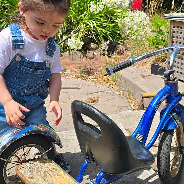 Yusuf joined the competition — help win amazing prizes! child, city, clothing, face, female, girl, head, machine, pants, path, person, photography, plant, portrait, pottedplant, road, street, urban, walkway, wheel