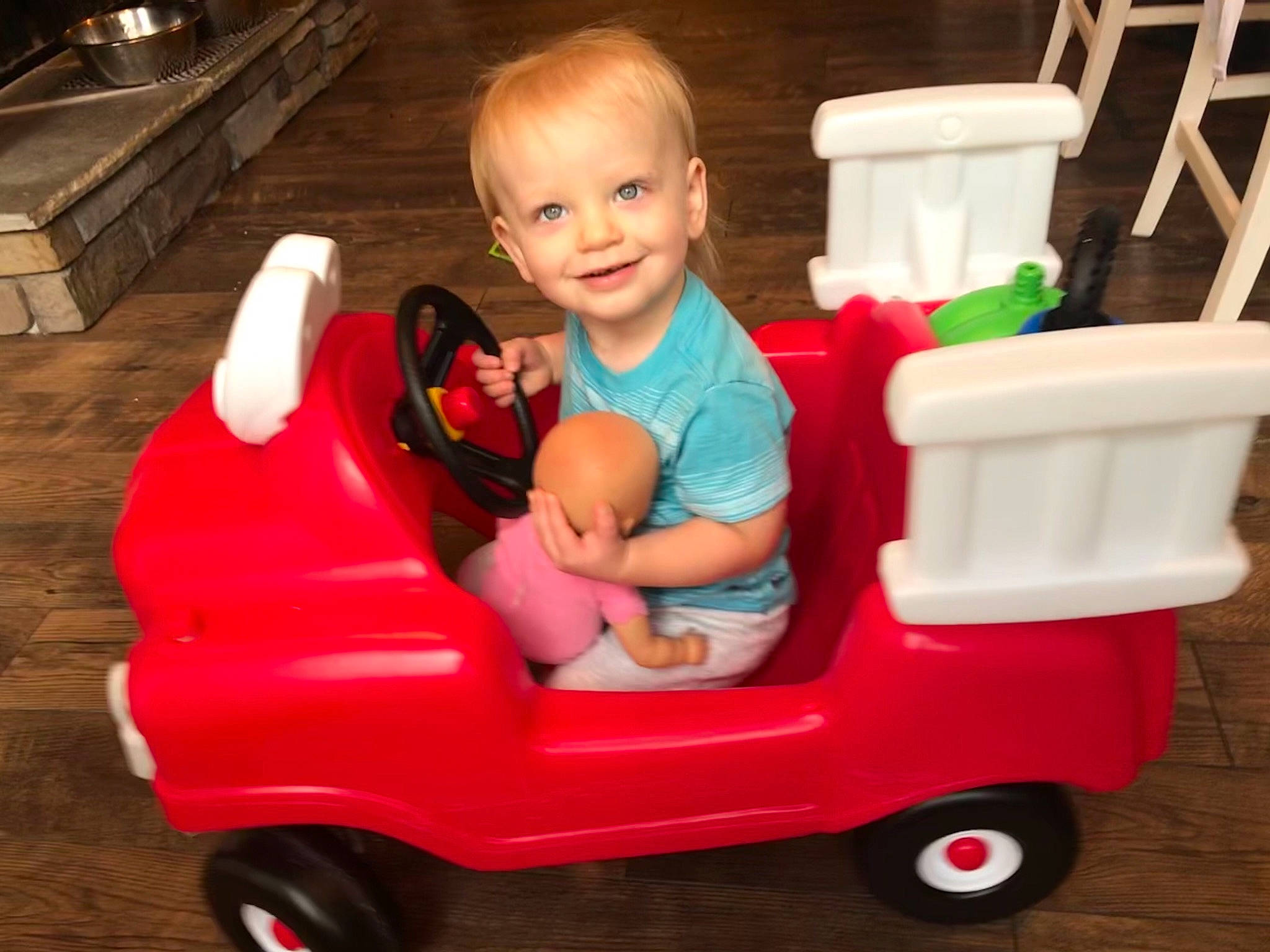 Bo joined the competition — help win amazing prizes! baby, baby_products, baby_toddler_clothing, baby_toys, child, comfort, human_body, joy, lap, nose, person, plastic, play, product, riding_toy, rolling, sitting, t_shirt, toddler, toy