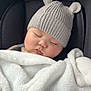 Giovanni a rejoint le concours — aidez-le/la à gagner de superbes lots ! baby, sleeping, blanket, hat, knit_hat, car_seat, child, face, cute, peaceful, cozy, chubby_cheeks, resting, infant, soft_texture, warm, indoors, portrait, headwear, serene