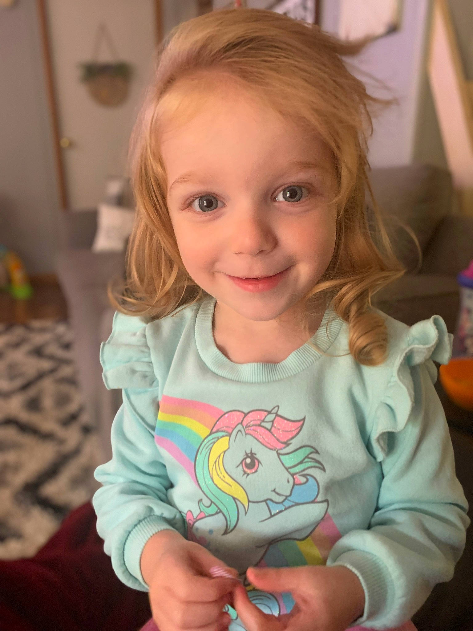 Holly joined the competition — help win amazing prizes! baby_toddler_clothing, beauty, blond, cheek, child, chin, eye, fun, hair, hairstyle, happy, iris, joy, mouth, person, product, sitting, skin, sleeve, smile