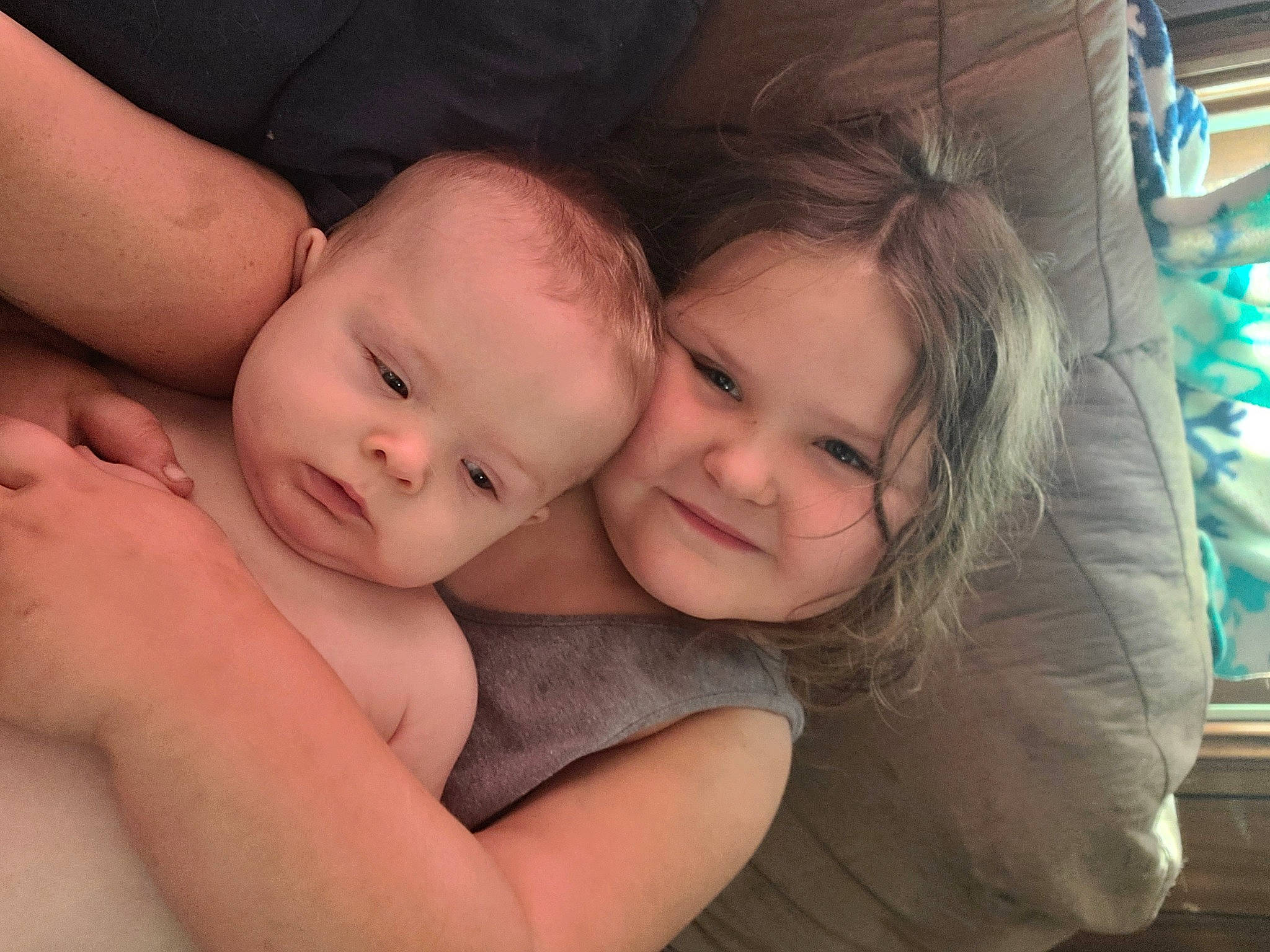 Rylee Clark joined the competition — help win amazing prizes! baby, cheek, child, eye, face, fun, happy, head, hug, interaction, joy, lip, mouth, nose, person, sibling, skin, smile, toddler