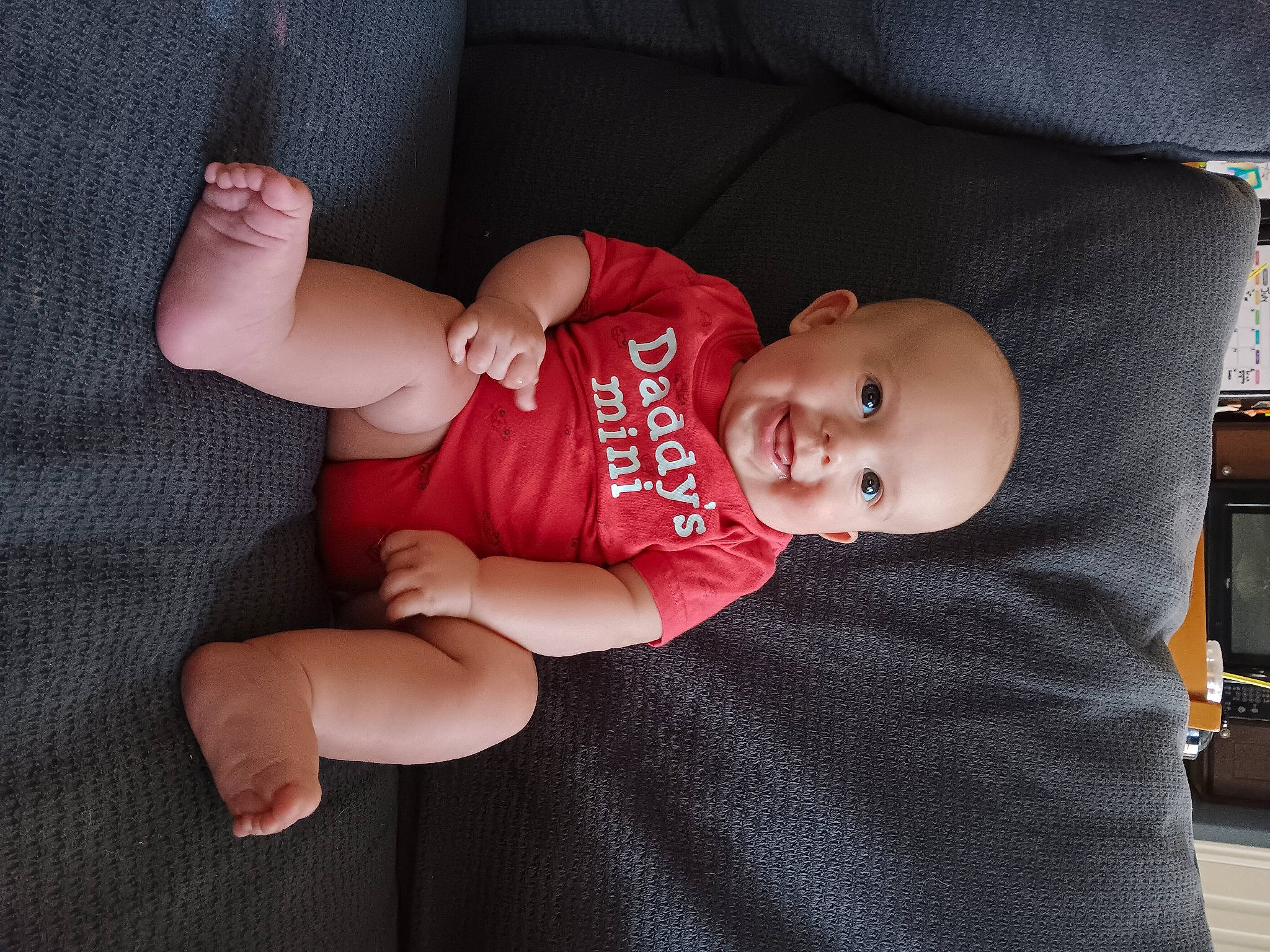 Colter joined the competition — help win amazing prizes! baby, baby_toddler_clothing, comfort, elbow, eye, face, finger, gesture, hand, head, human_body, knee, leg, nail, person, product, skin, sleeve, smile, thumb