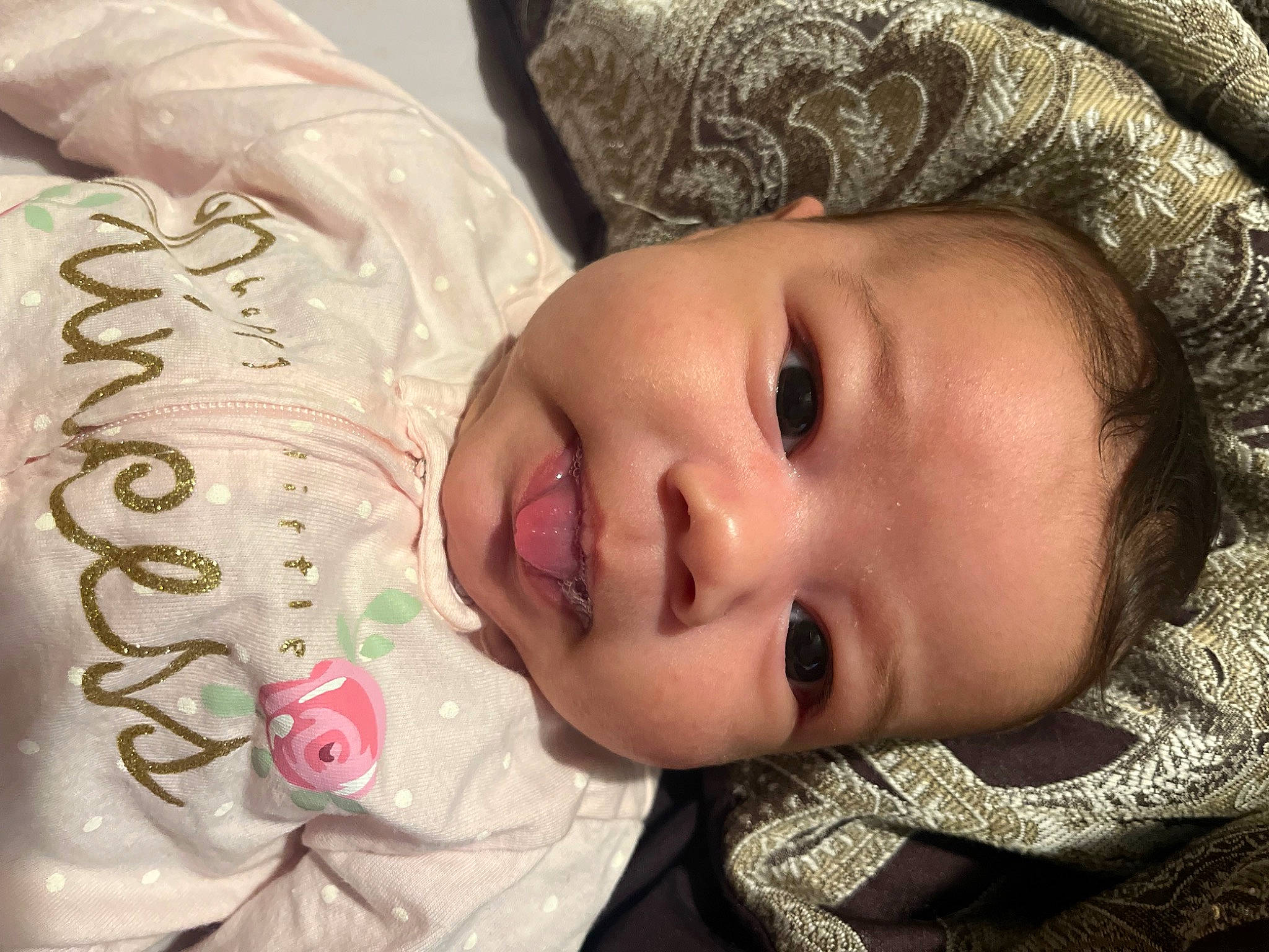 Brielle is registered to the contest to win money with this photo: baby, cheek, chin, ear, eye, eyebrow, eyelash, face, facial_expression, forehead, hairstyle, head, human_body, iris, lip, mouth, nose, organ, person, skin