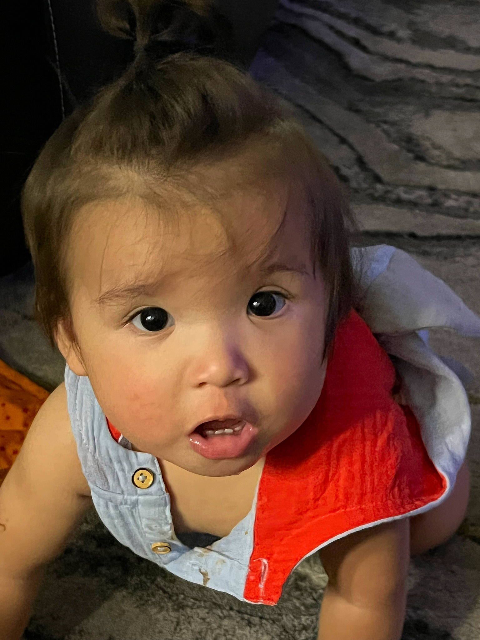 Charles is registered to the contest to win money with this photo: baby, baby_toddler_clothing, cheek, child, chin, ear, eyebrow, eyelash, flash_photography, forehead, happy, human_body, iris, lip, mouth, nose, person, skin, smile, toddler