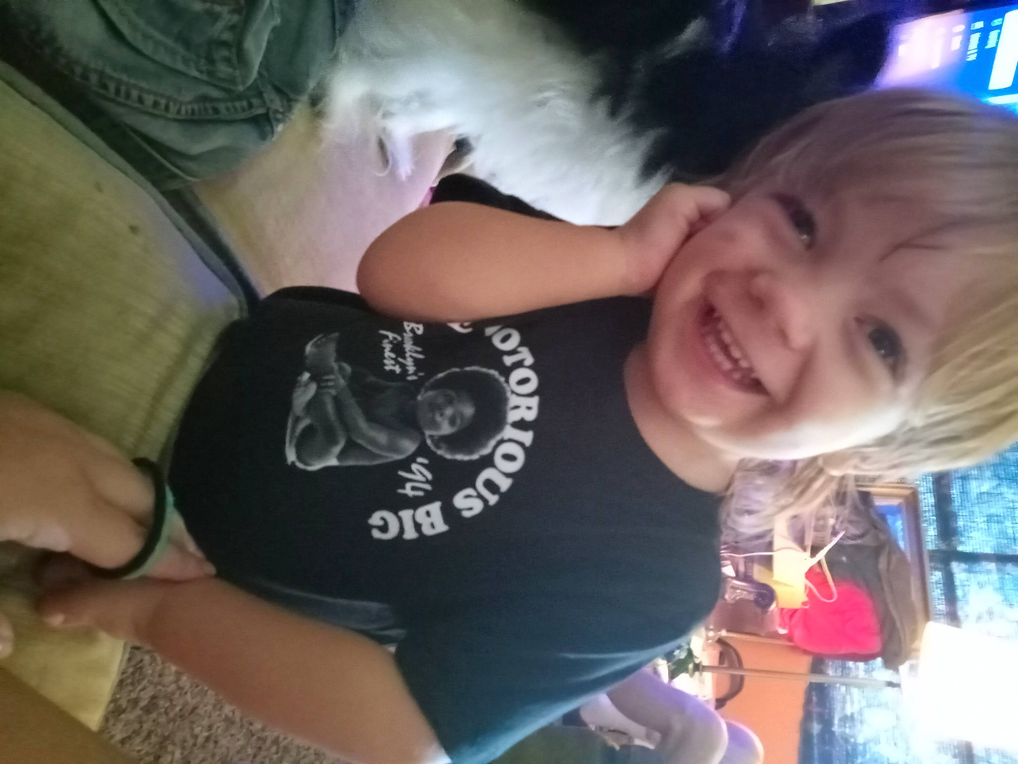 Brandon is registered to the contest to win money with this photo: cheek, chest, cool, ear, elbow, finger, fun, gesture, hair, happy, iris, joy, mouth, neck, nose, person, sleeve, smile, t_shirt, thigh