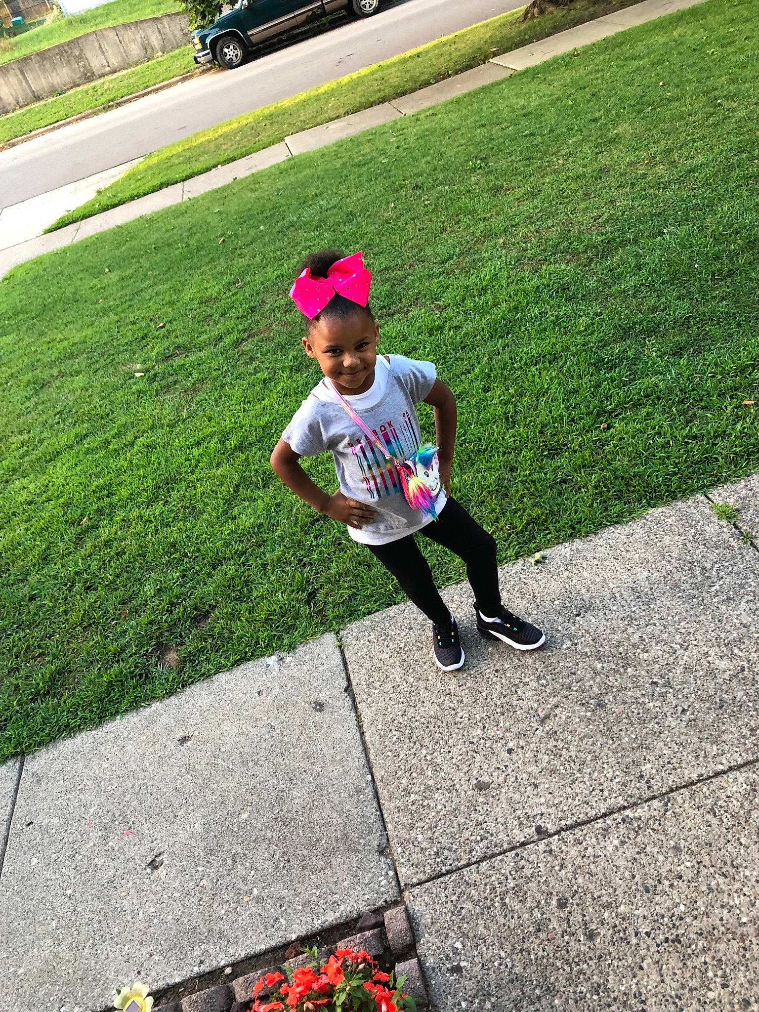 Klee is registered to the contest to win money with this photo: child, cool, footwear, grass, grass_family, headgear, joy, lawn, leaf, park, person, photography, plant, play, public_space, recreation, sidewalk, summer, t_shirt, toddler