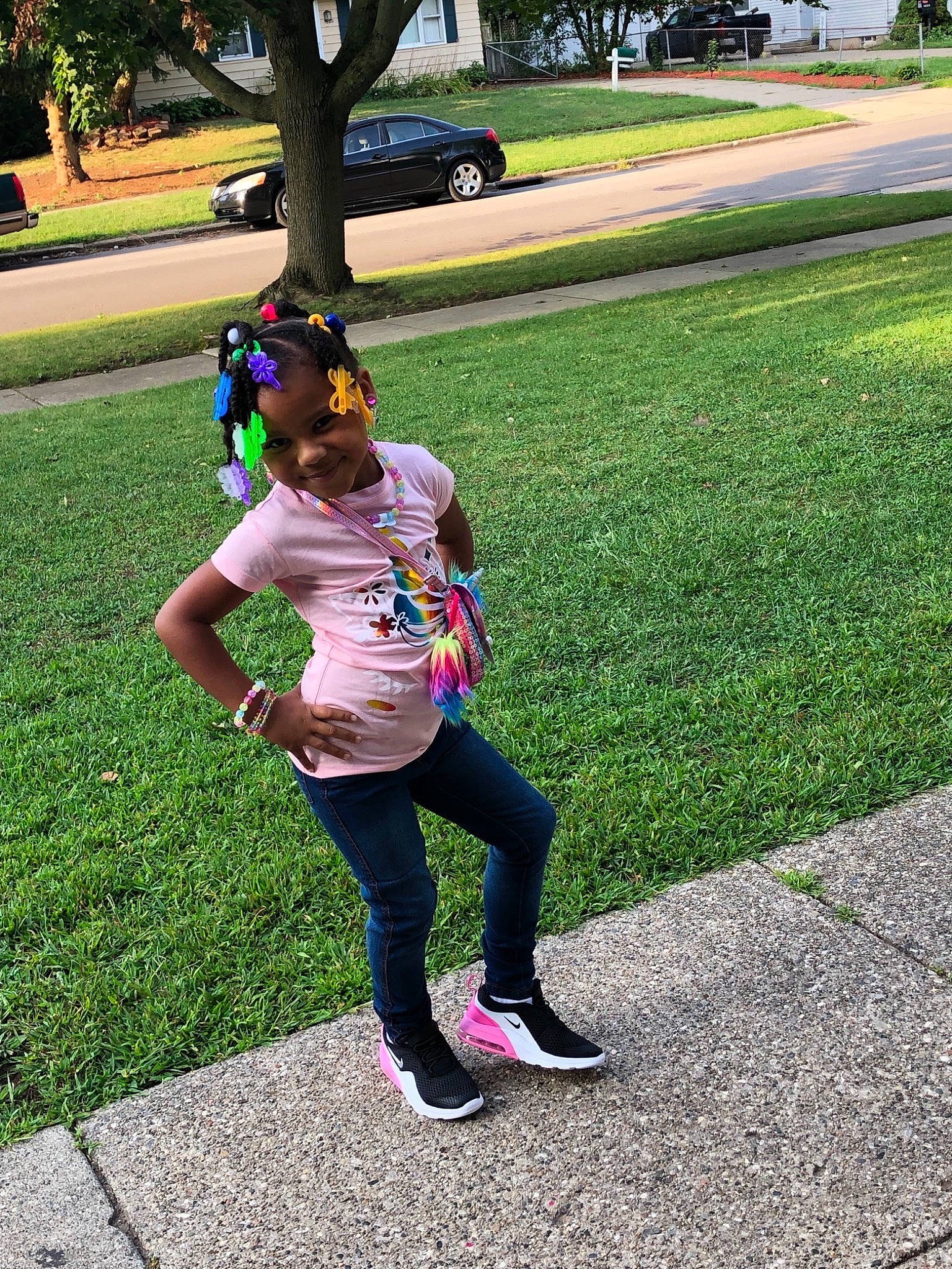 Klee joined the competition — help win amazing prizes! child, fashion_accessory, fun, grass, lawn, leaf, leg, leisure, park, person, pink, plant, recreation, shoe, snapshot, spring, summer, textile, tights, tree