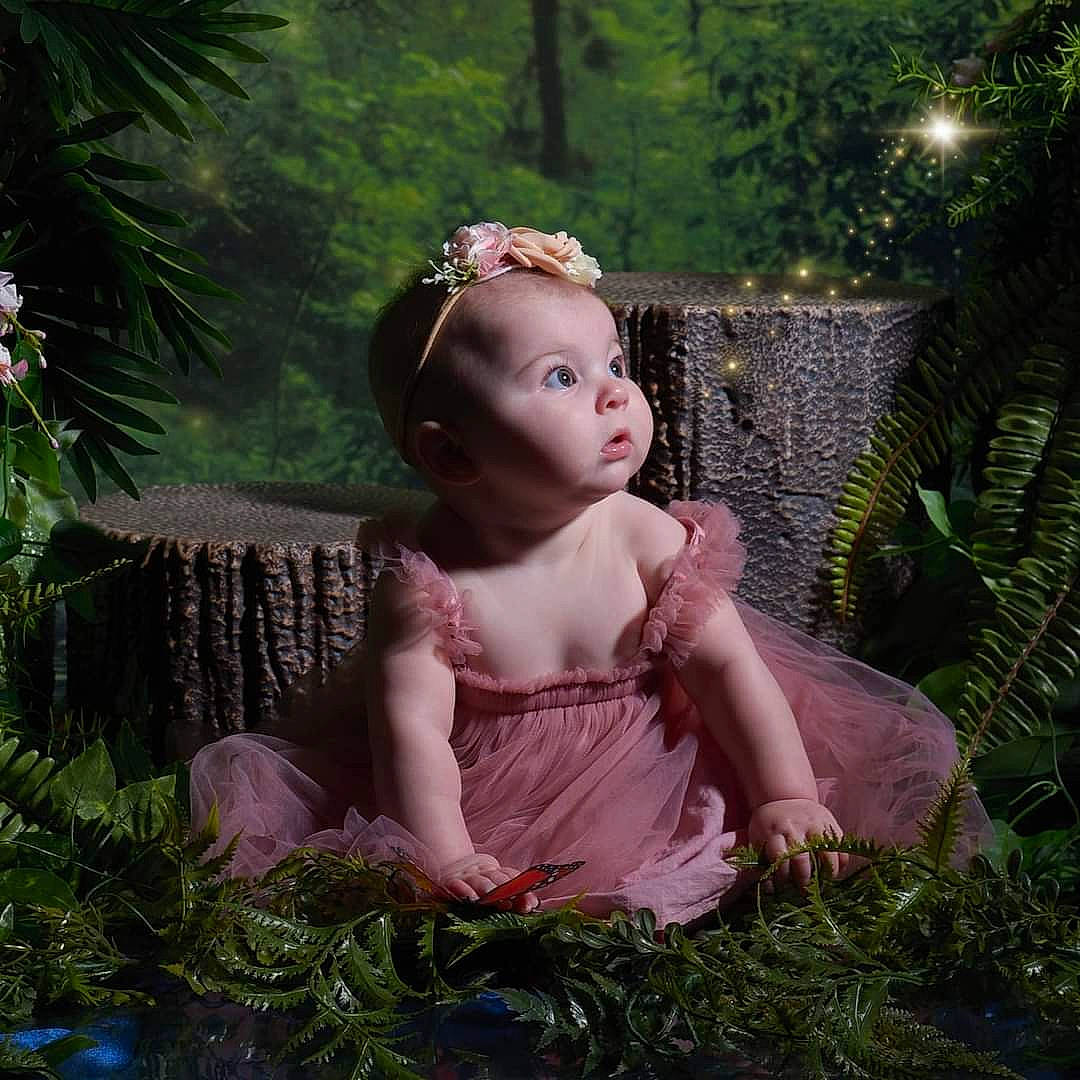 Emberlyn joined the competition — help win amazing prizes! art, child, doll, fawn, fictional_character, flash_photography, garden, grass, happy, headpiece, jewellery, lawn_ornament, people_in_nature, person, pink, plant, shrub, sunlight, terrestrial_plant, tree