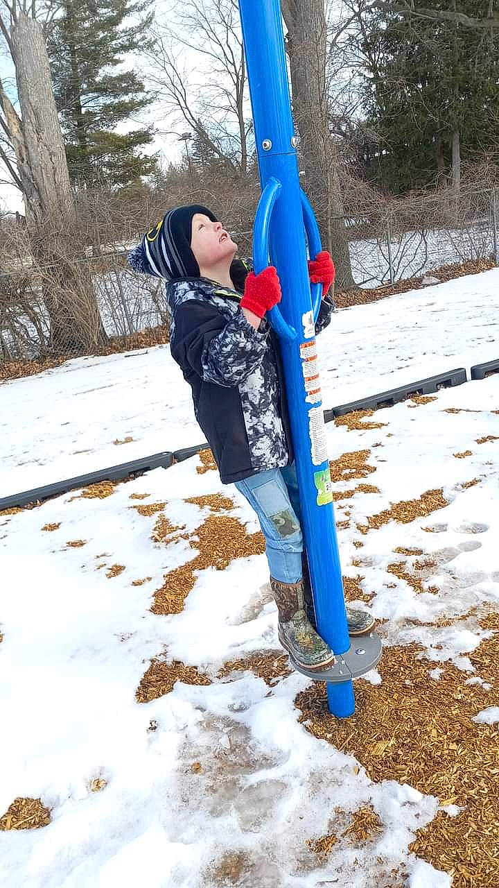 Mason joined the competition — help win amazing prizes! active_pants, balance, chute, electric_blue, freezing, fun, headwear, jacket, leisure, outdoor_play_equipment, people_in_nature, person, plant, precipitation, recreation, shovel, slope, snow, soil, tree