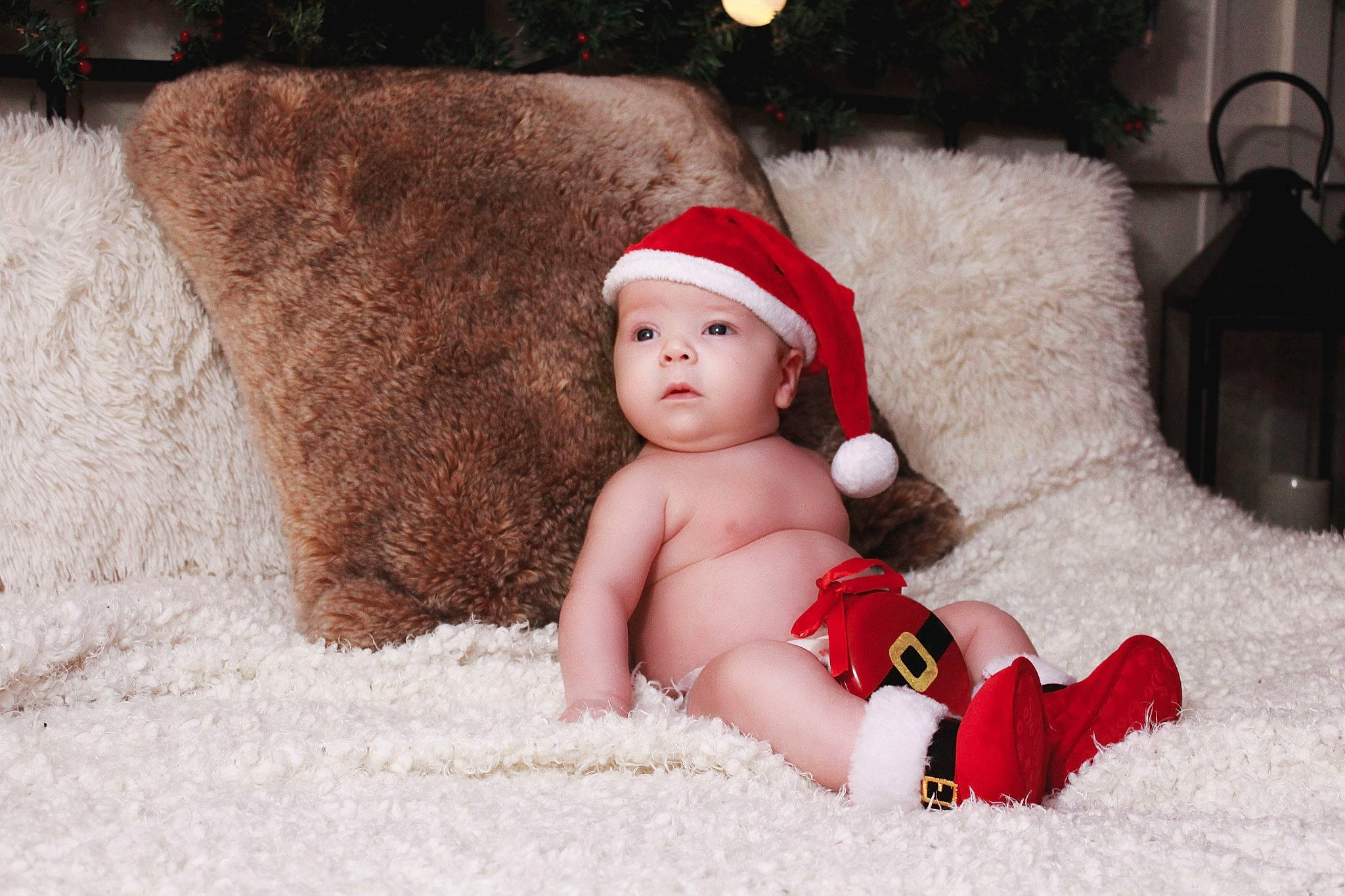 Daxson joined the competition — help win amazing prizes! baby, child, christmas, christmas_eve, fictional_character, fur, headwear, holiday, person, red, toddler