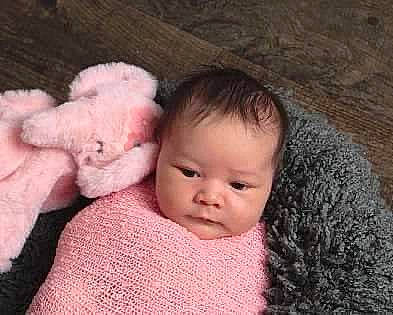 Madelynn joined the competition — help win amazing prizes! baby, baby_toddler_clothing, cheek, comfort, ear, eye, eyelash, fur, happy, headgear, iris, knit_cap, linens, lip, nose, person, skin, textile, toddler, wool