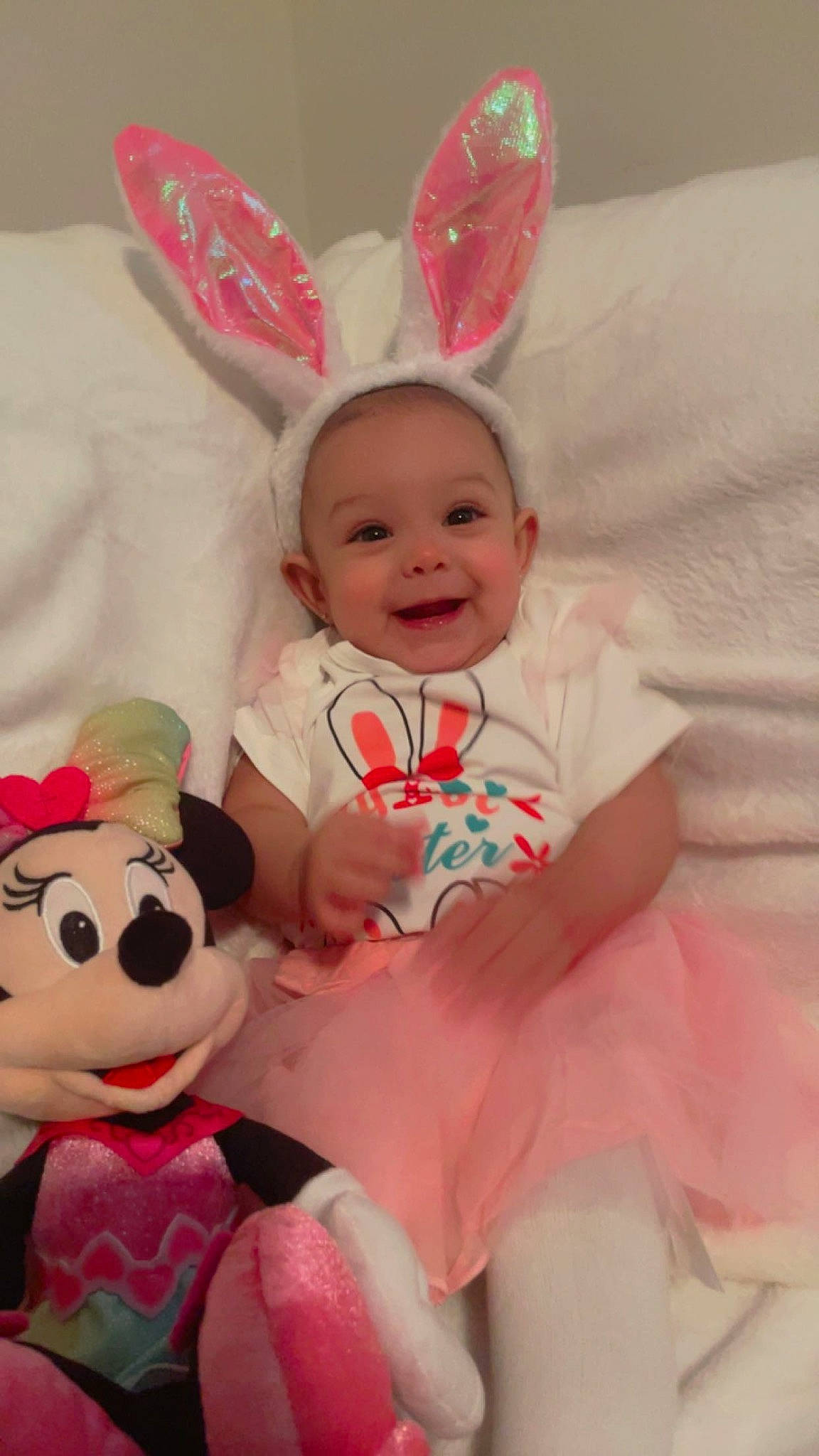 Avery is registered to the contest to win money with this photo: baby, baby_toddler_clothing, child, costume_hat, event, face, fun, happy, head, holiday, joy, magenta, mammal, person, pink, red, skin, smile, teddy_bear, textile