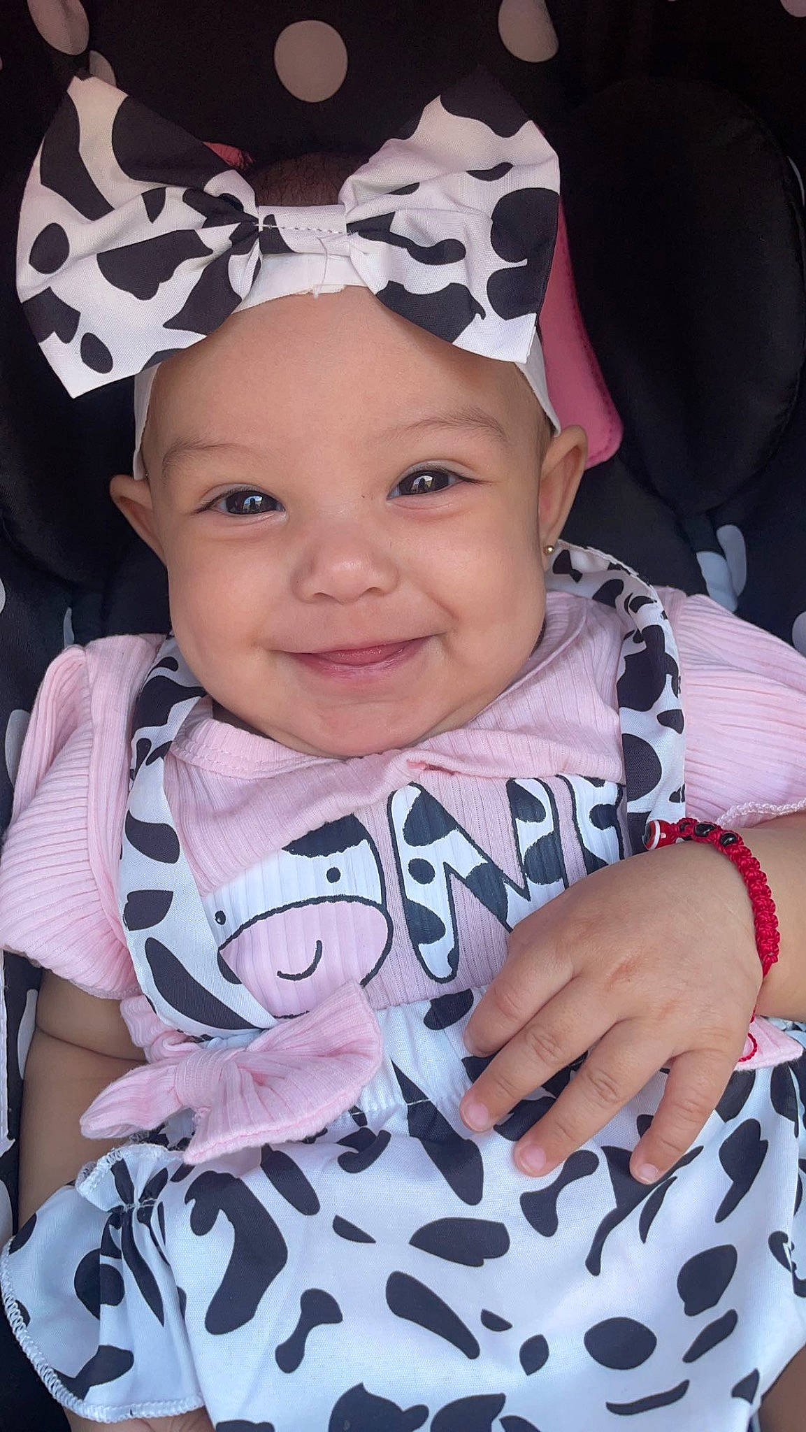 Avery joined the competition — help win amazing prizes! baby, baby_laughing, baby_toddler_clothing, beauty, cap, cheek, child, costume_hat, design, fashion_accessory, fun, happy, headwear, joy, person, pink, purple, skin, sleeve, smile