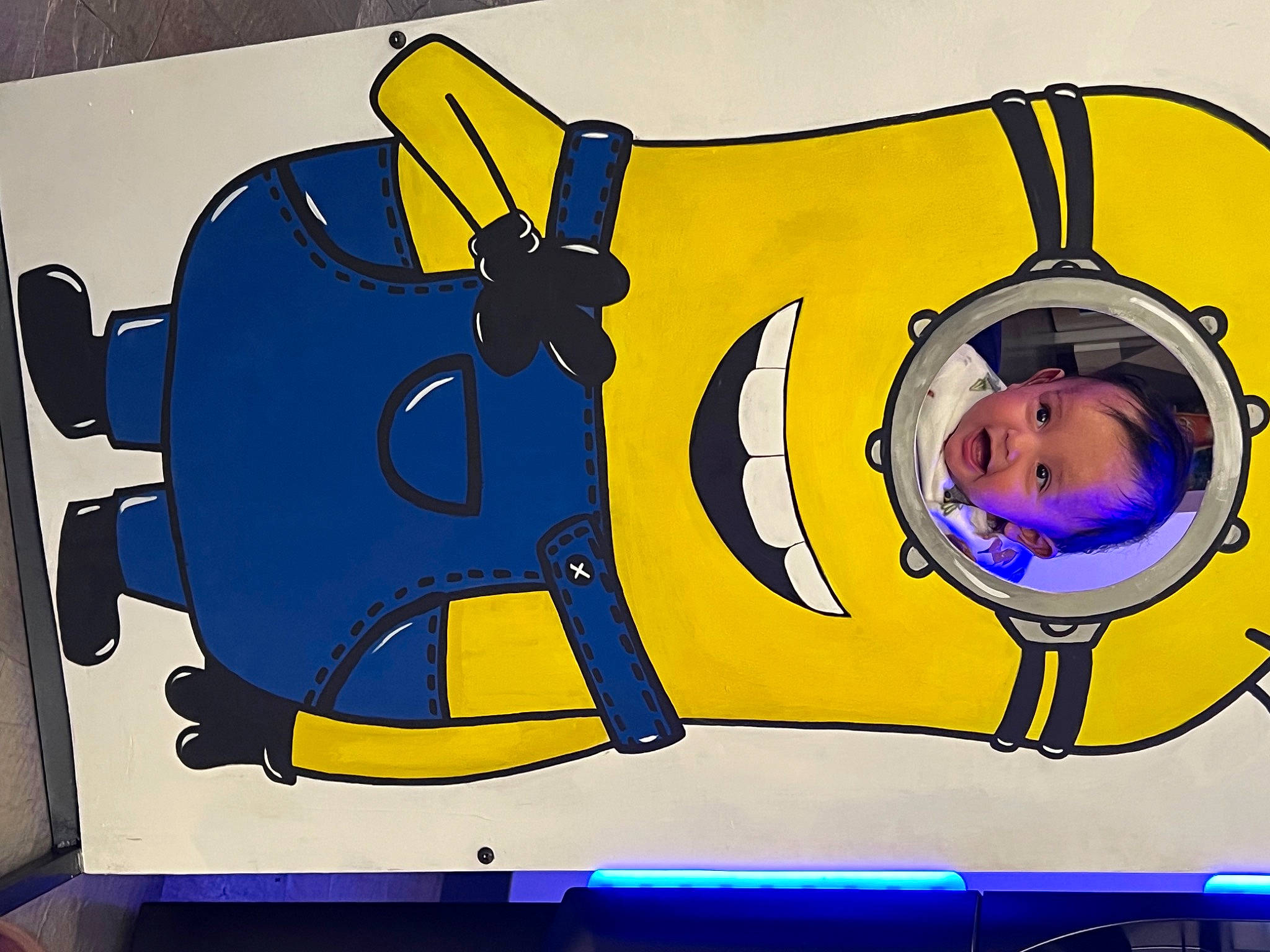 Cesar is registered to the contest to win money with this photo: animated_cartoon, animation, art, blue, cartoon, design, display_device, drawing, electric_blue, fiction, fictional_character, font, graphics, illustration, machine, paint, painting, person, personal_protective_equipment, vertebrate