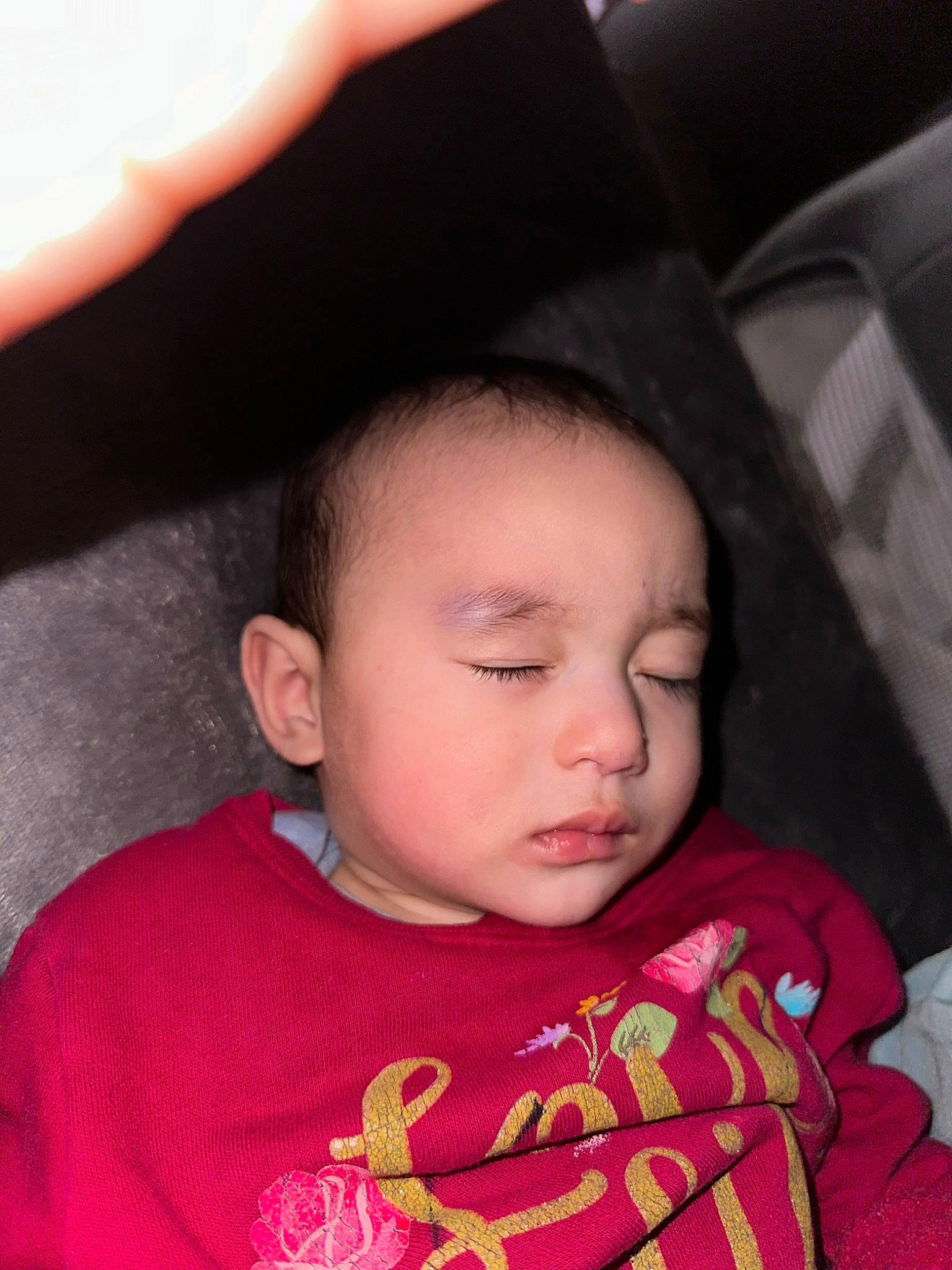 Kyrie joined the competition — help win amazing prizes! baby_toddler_clothing, black_hair, cheek, eye, eyebrow, eyelash, finger, flash_photography, forehead, hairstyle, happy, headgear, iris, lip, mouth, neck, nose, person, skin, sleeve