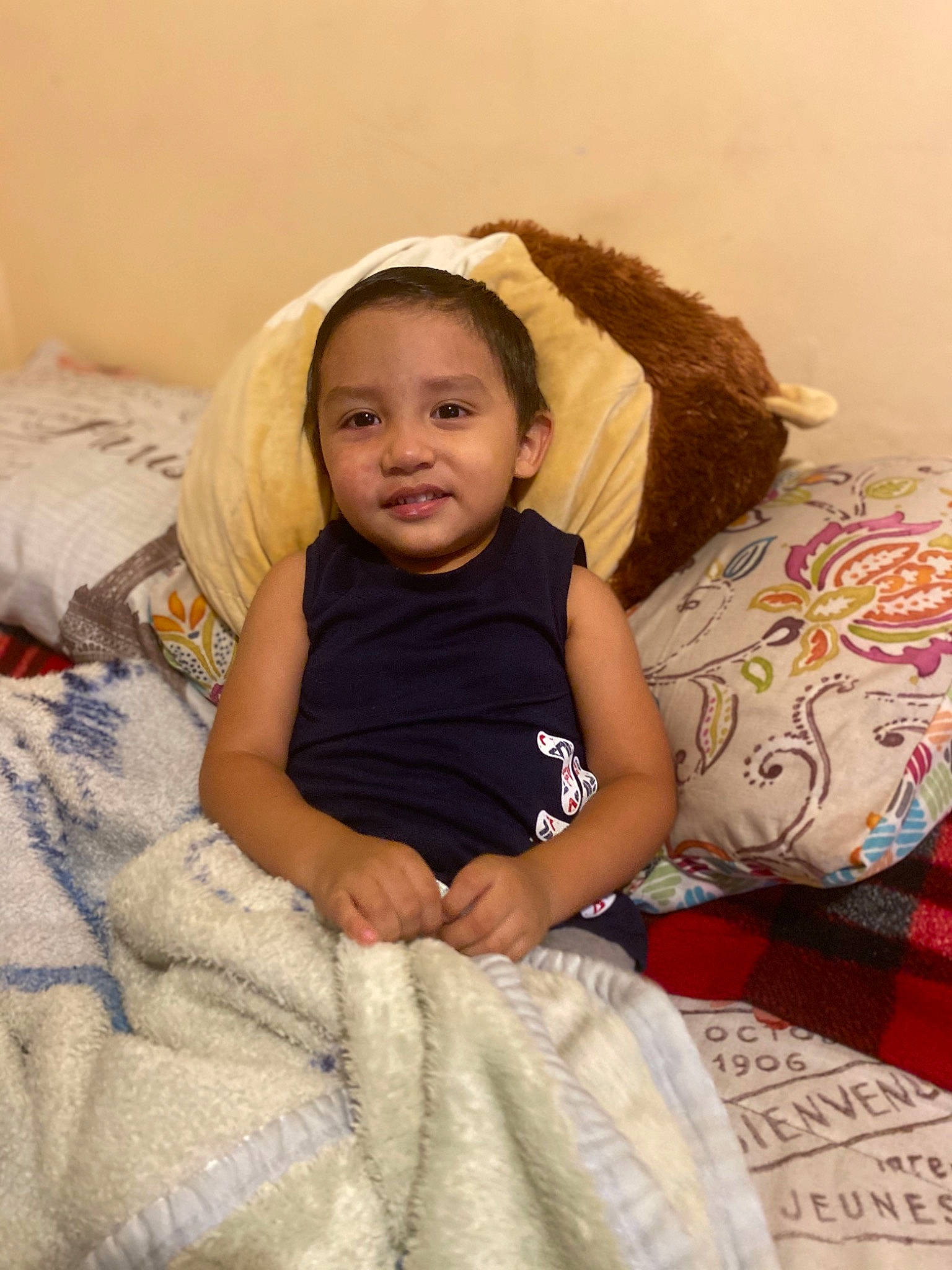 Dorian is registered to the contest to win money with this photo: baby, cheek, child, eye, face, fun, happy, head, joy, people, person, sitting, skin, smile, toddler