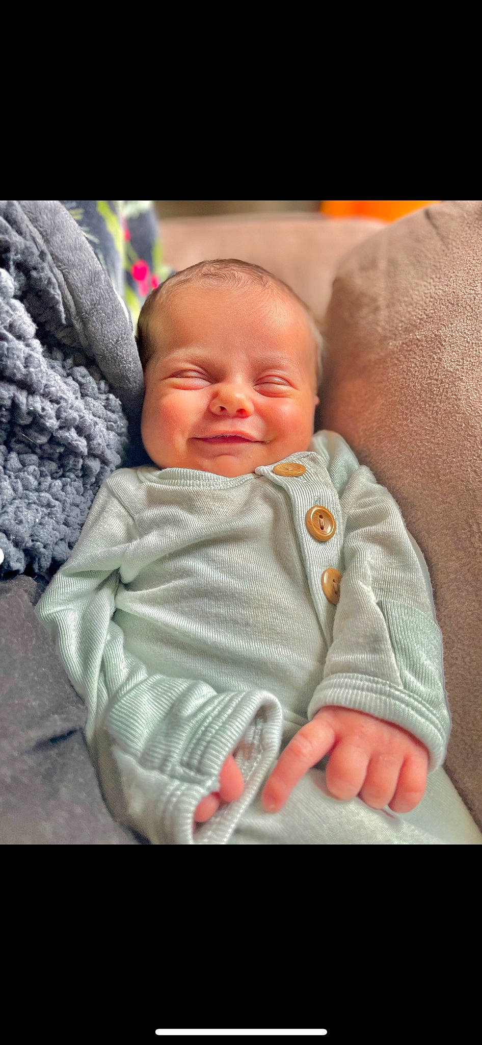 Kinleigh is registered to the contest to win money with this photo: baby, baby_toddler_clothing, cheek, child, chin, comfort, eye, finger, happy, head, iris, joy, linens, lip, mouth, nose, person, skin, sleeve, smile