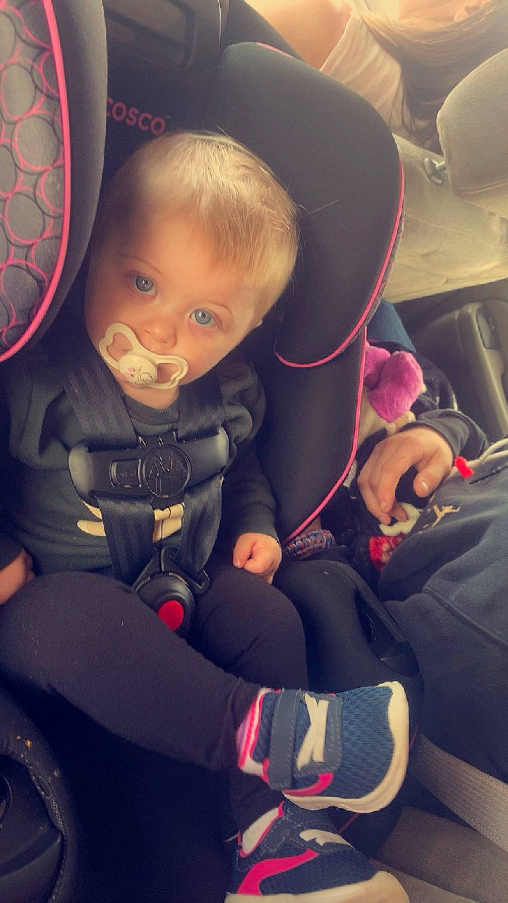 Jocelynn joined the competition — help win amazing prizes! auto_part, automotive_design, baby, car, car_seat, car_seat_cover, child, comfort, electric_blue, family_car, fun, head_restraint, luxury_vehicle, motor_vehicle, person, seat_belt, steering_part, steering_wheel, toddler, vehicle