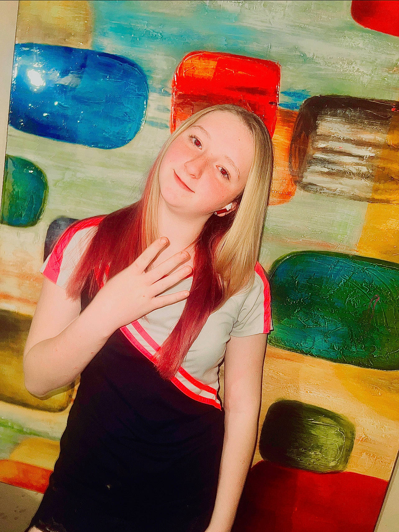 Jaida is registered to the contest to win money with this photo: blond, cap, clothing, cool, electric_blue, facial_expression, flash_photography, fun, happy, human_body, human_leg, leisure, lip, long_hair, person, recreation, smile, textile, thigh, trunk