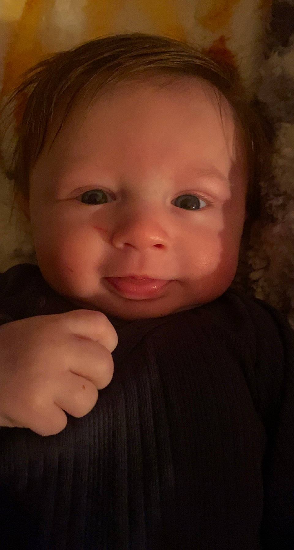 Dallas joined the competition — help win amazing prizes! baby, cheek, chin, ear, eye, eyebrow, eyelash, flash_photography, forehead, gesture, head, iris, lip, mouth, nose, person, skin, sleeve, smile, thumb