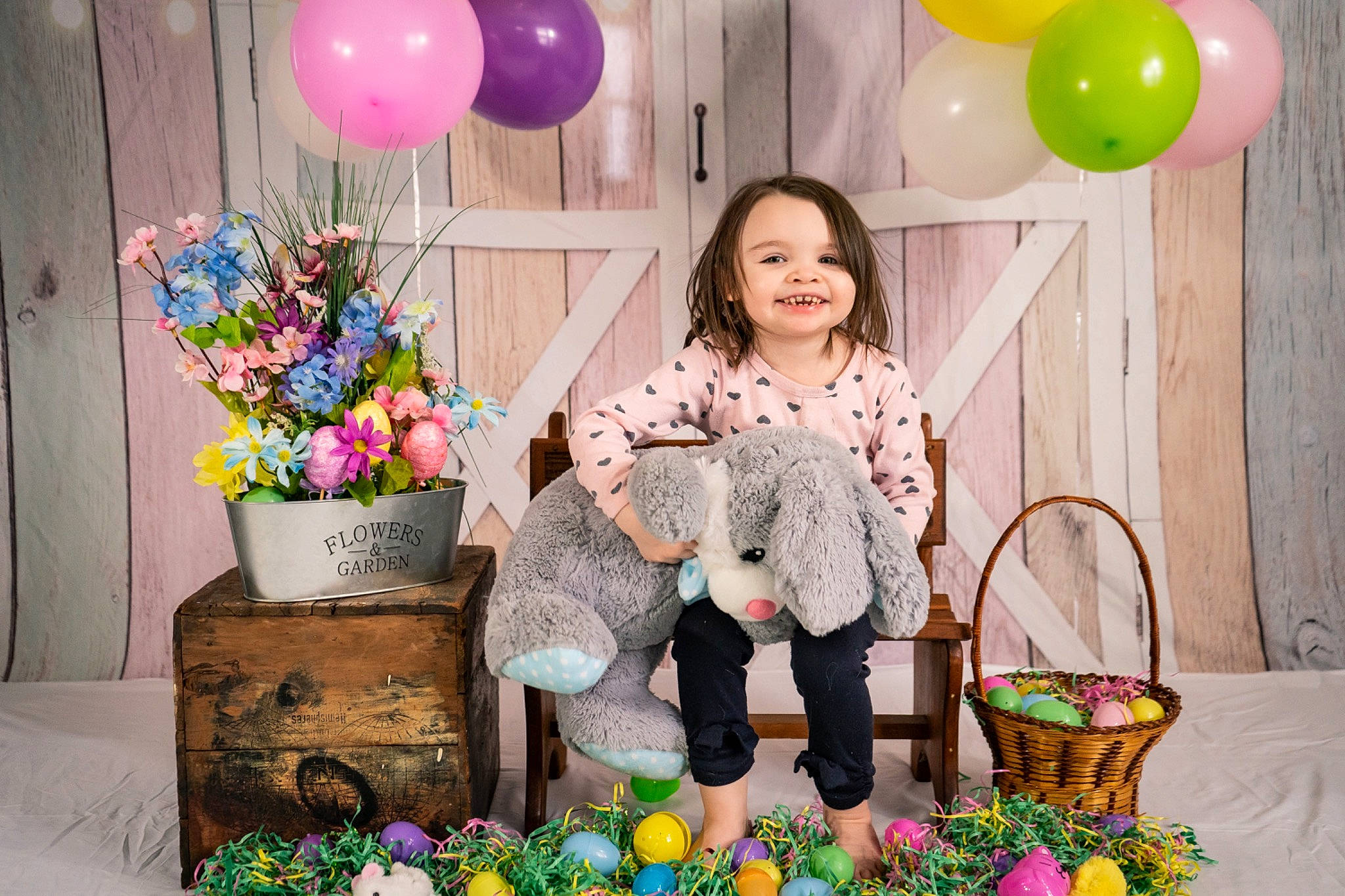 Zoie joined the competition — help win amazing prizes! balloon, basket, dress, flowerpot, green, happy, joy, mammal, party_supply, person, photograph, picnic_basket, pink, plant, product, purple, smile, storage_basket, textile, toy