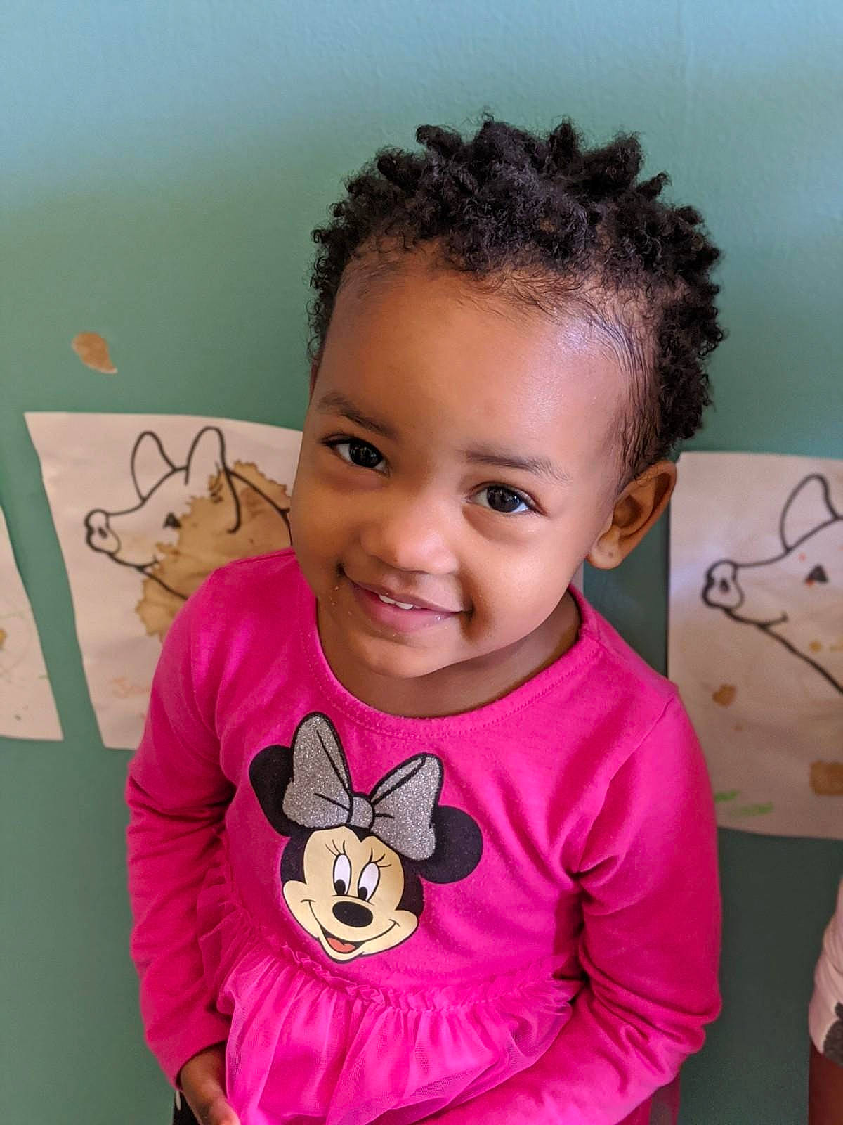 Triniti joined the competition — help win amazing prizes! baby, cheek, child, cool, drawing, ear, face, facial_expression, forehead, hair, hairstyle, happy, head, joy, lip, person, pink, room, smile, toddler